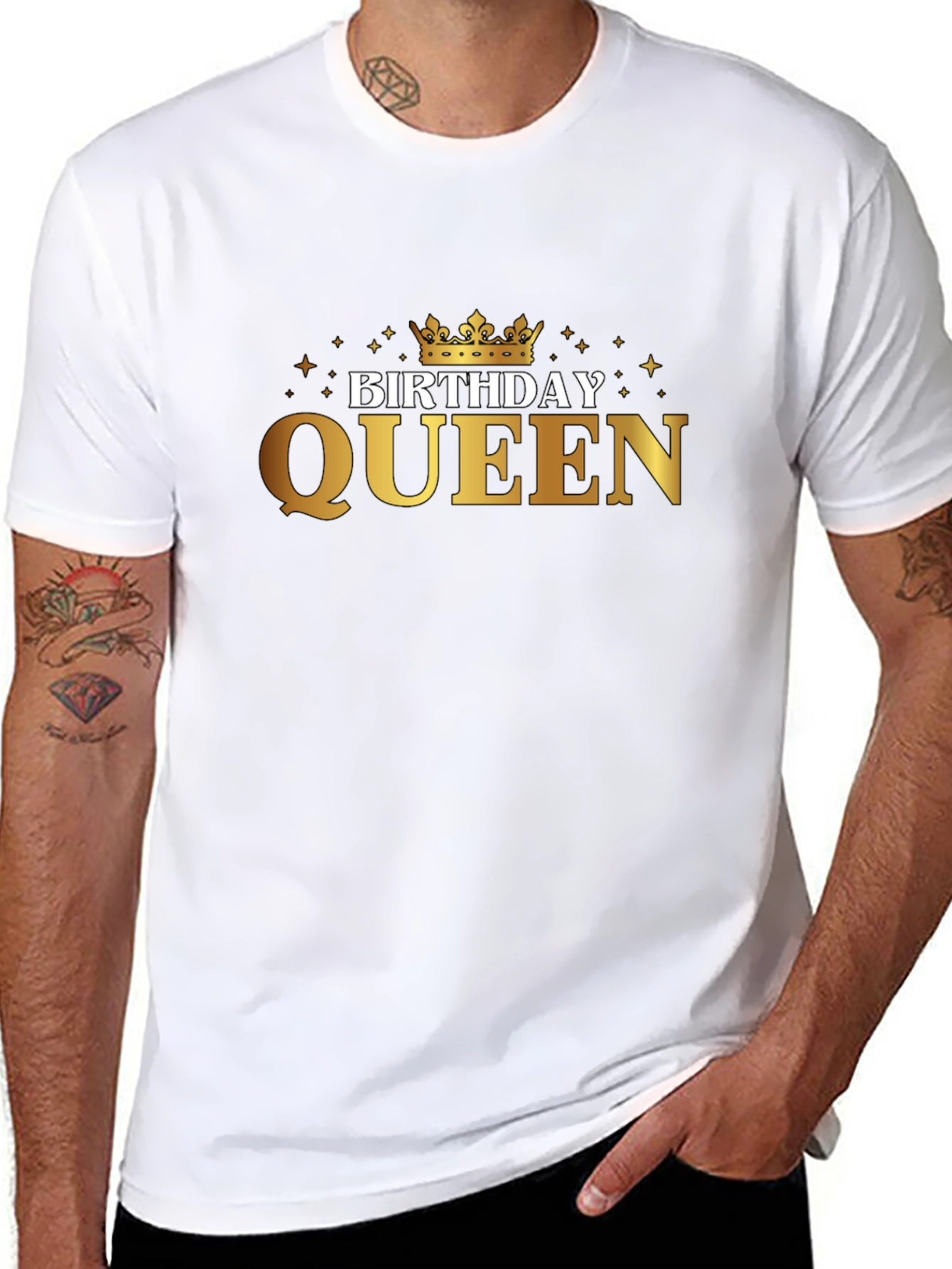 Birthday Queen T-Shirt - Golden Crown Celebration Tee