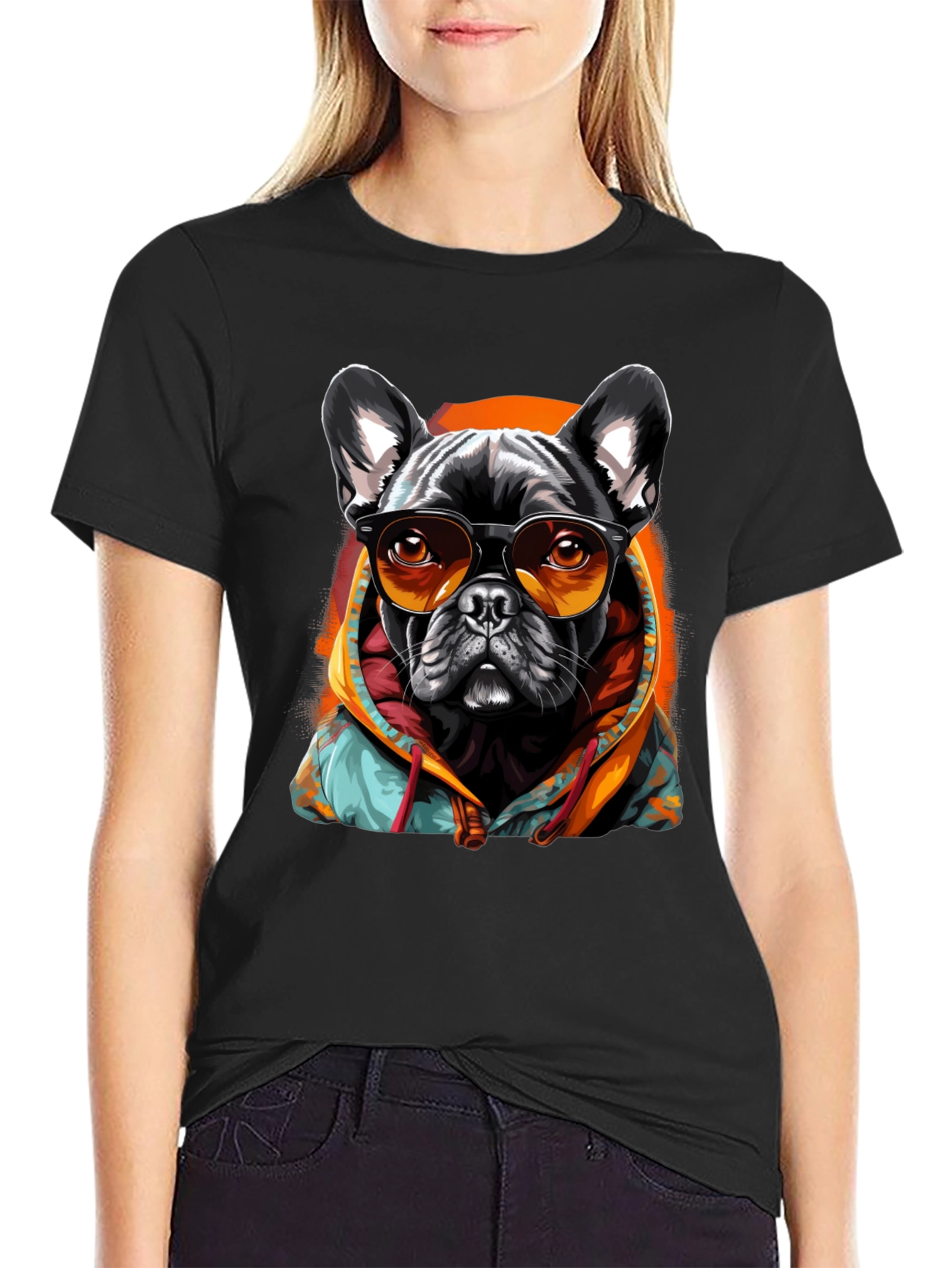 Cool Dog T-Shirt - French Bulldog with Sunglasses