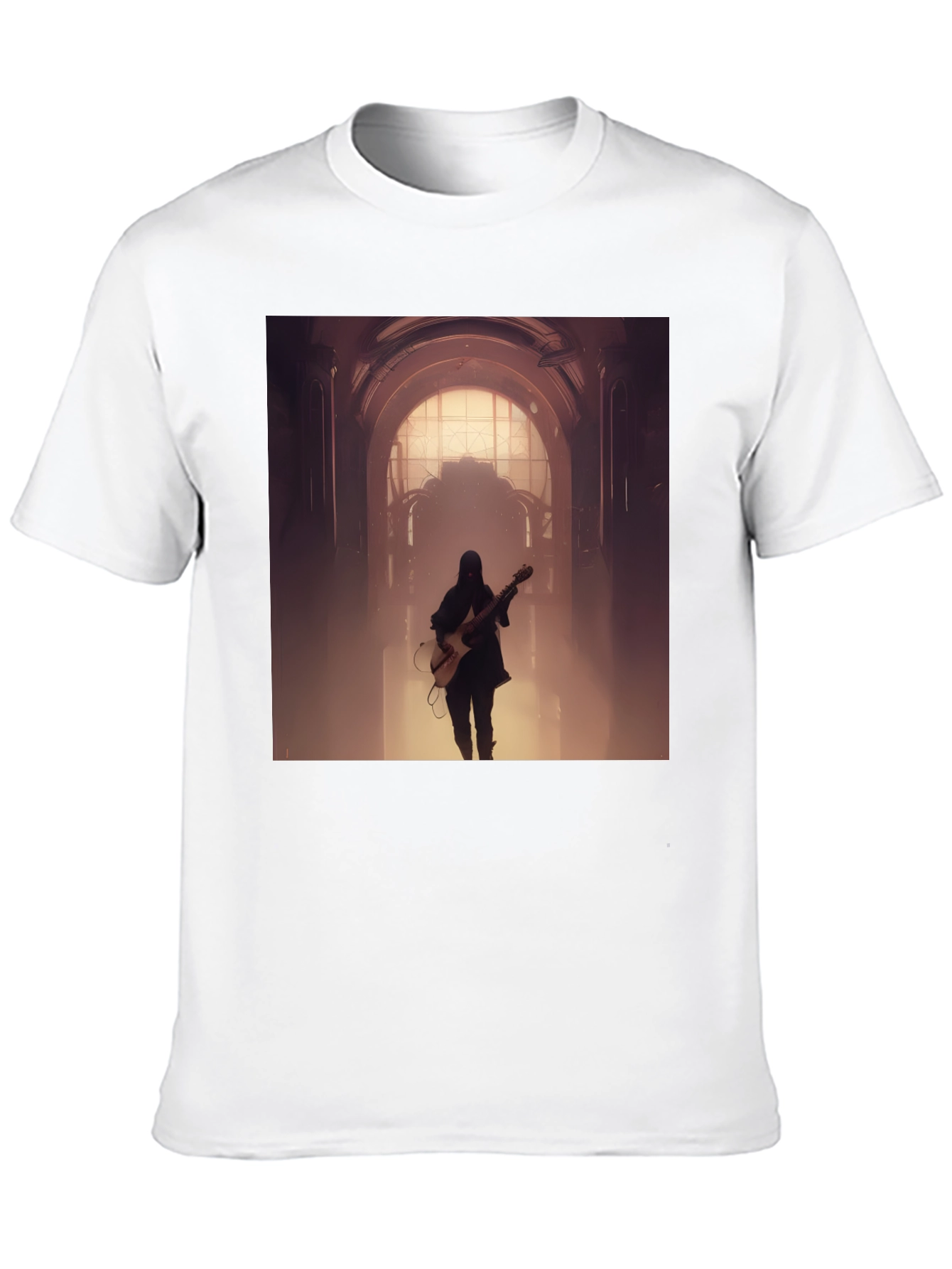 Guitar Player Graphic Tee - Black Cotton Blend