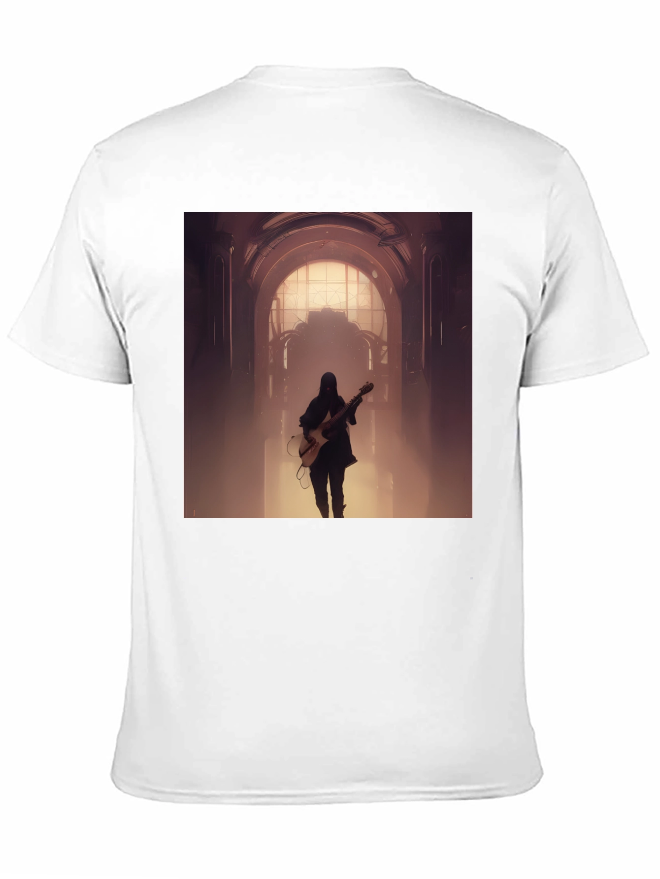 Guitar Player Graphic Tee - Black Cotton Blend