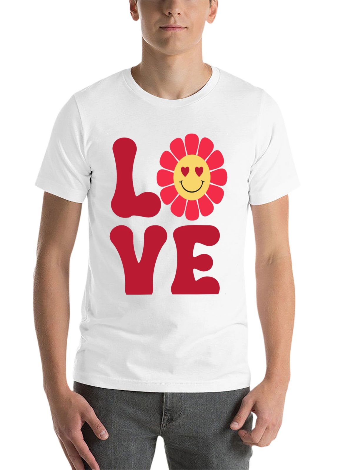 LOVE Graphic Tee - Smiley Flower Retro Style