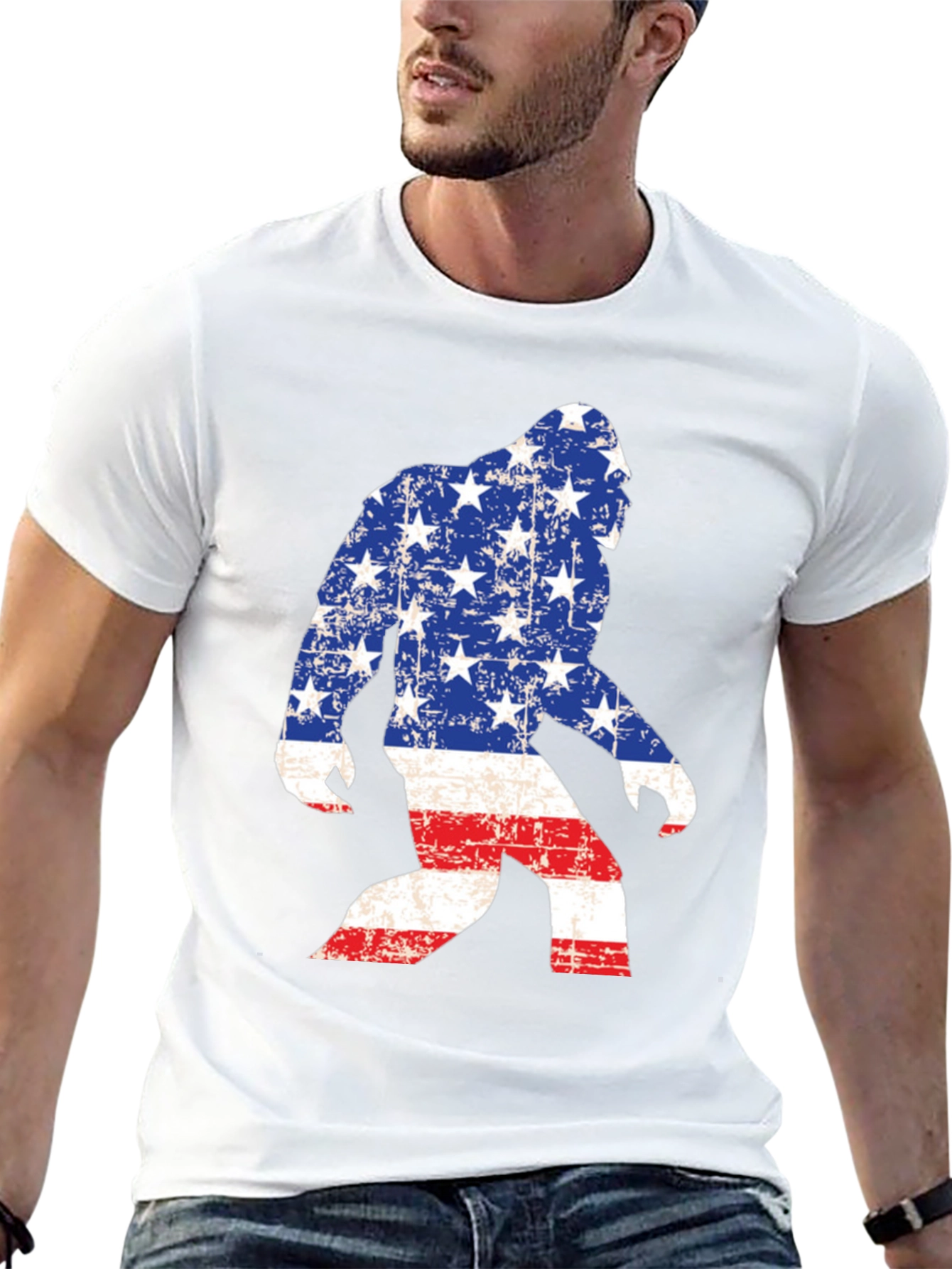 American Flag Bigfoot T-Shirt