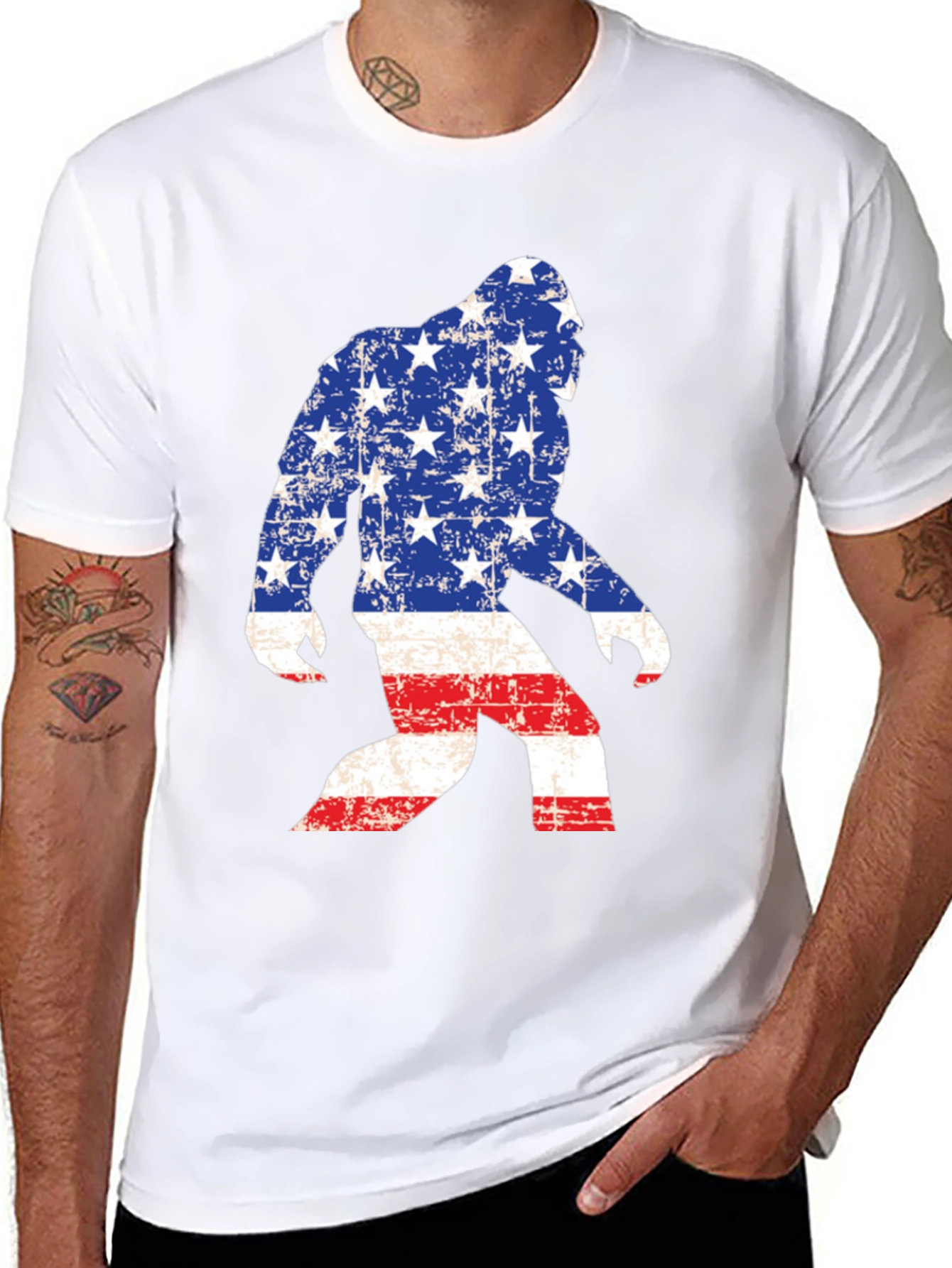American Flag Bigfoot T-Shirt
