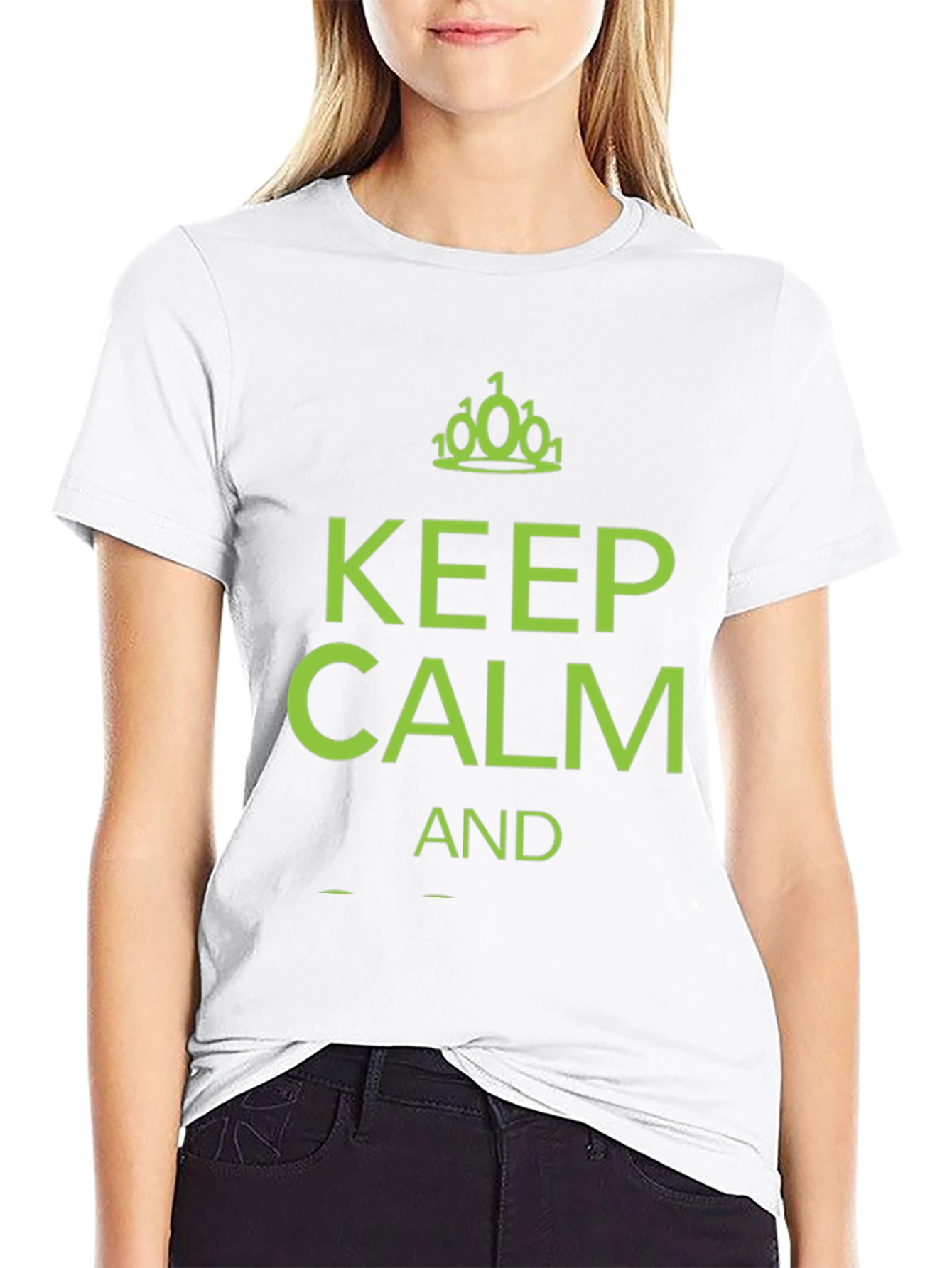 Keep Calm Binary Code T-Shirt - Black