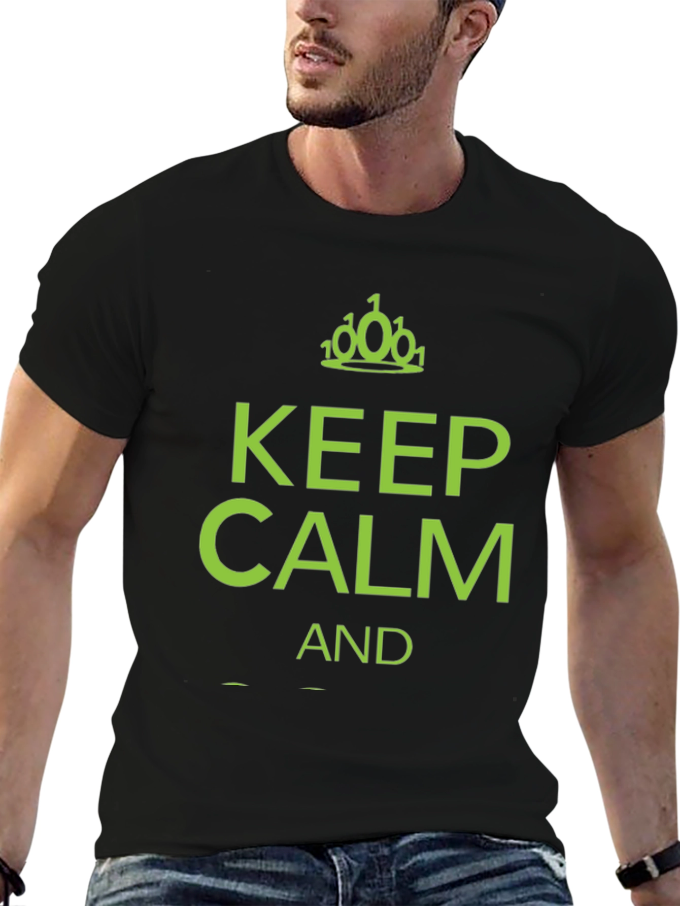 Keep Calm Binary Code T-Shirt - Black