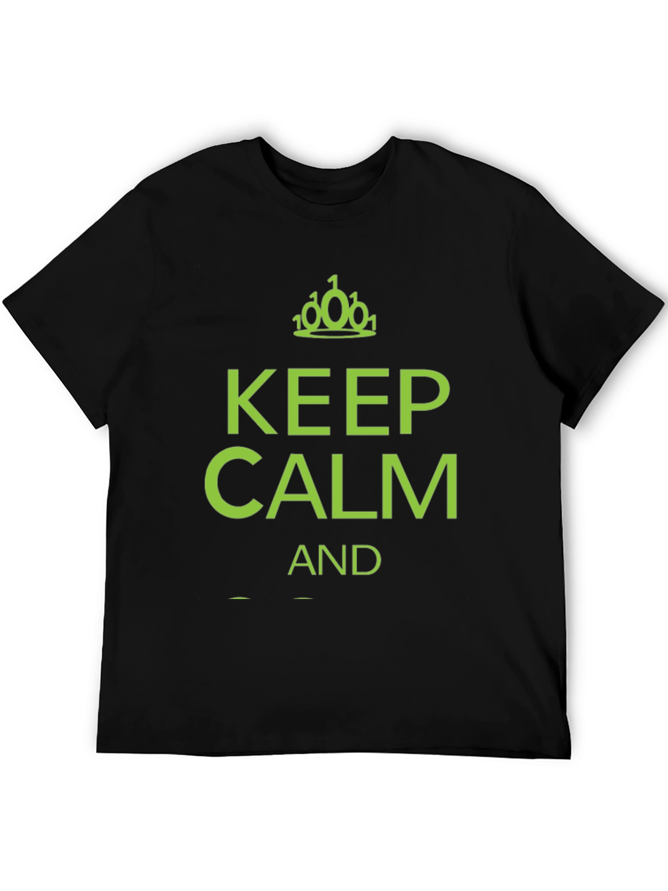 Keep Calm Binary Code T-Shirt - Black