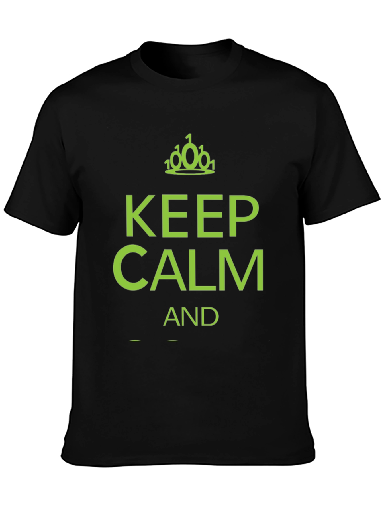 Keep Calm Binary Code T-Shirt - Black