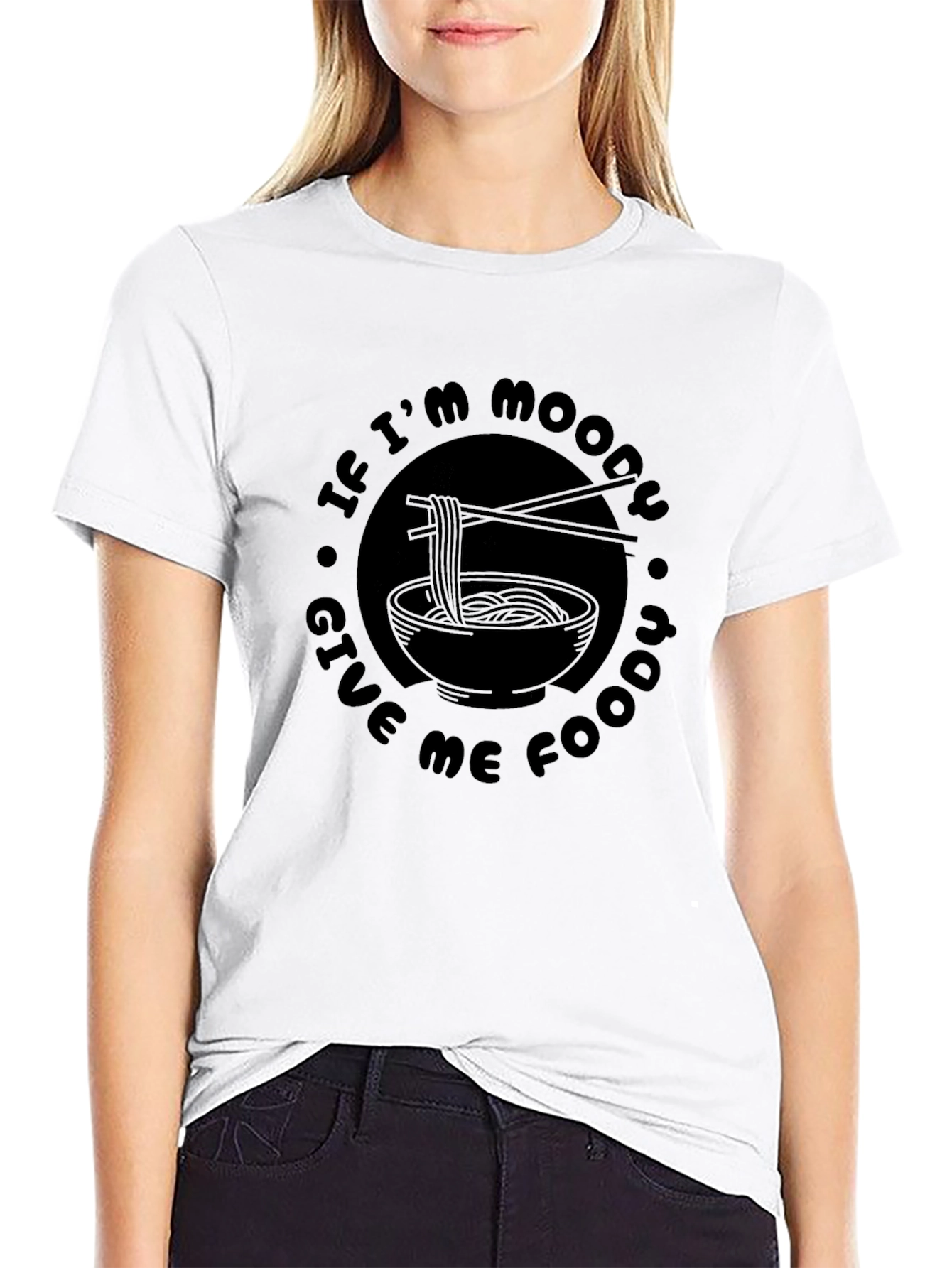 Moody Foodie Black T-Shirt - Ramen Design