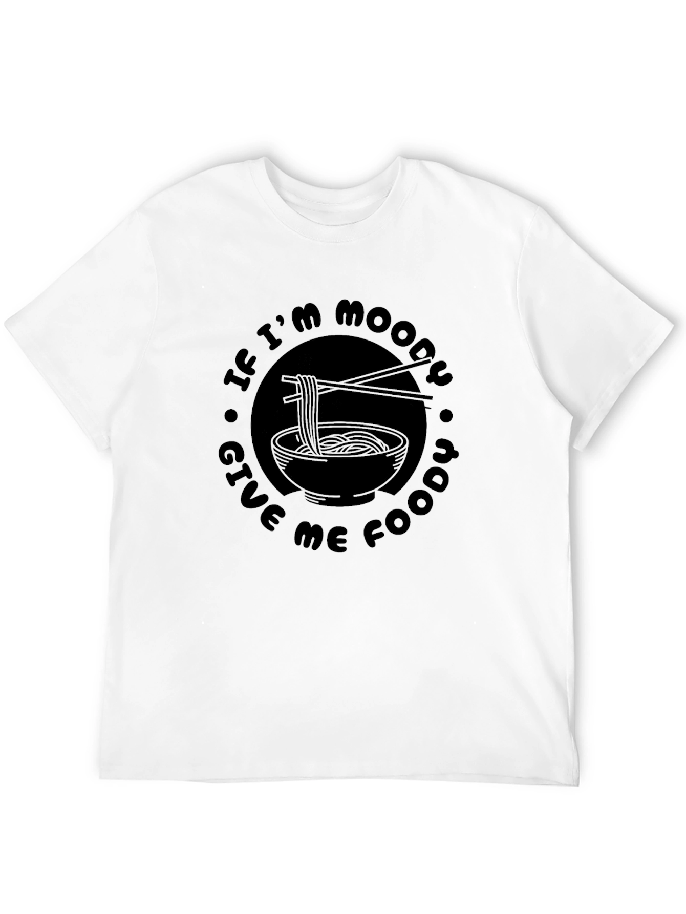 Moody Foodie Black T-Shirt - Ramen Design