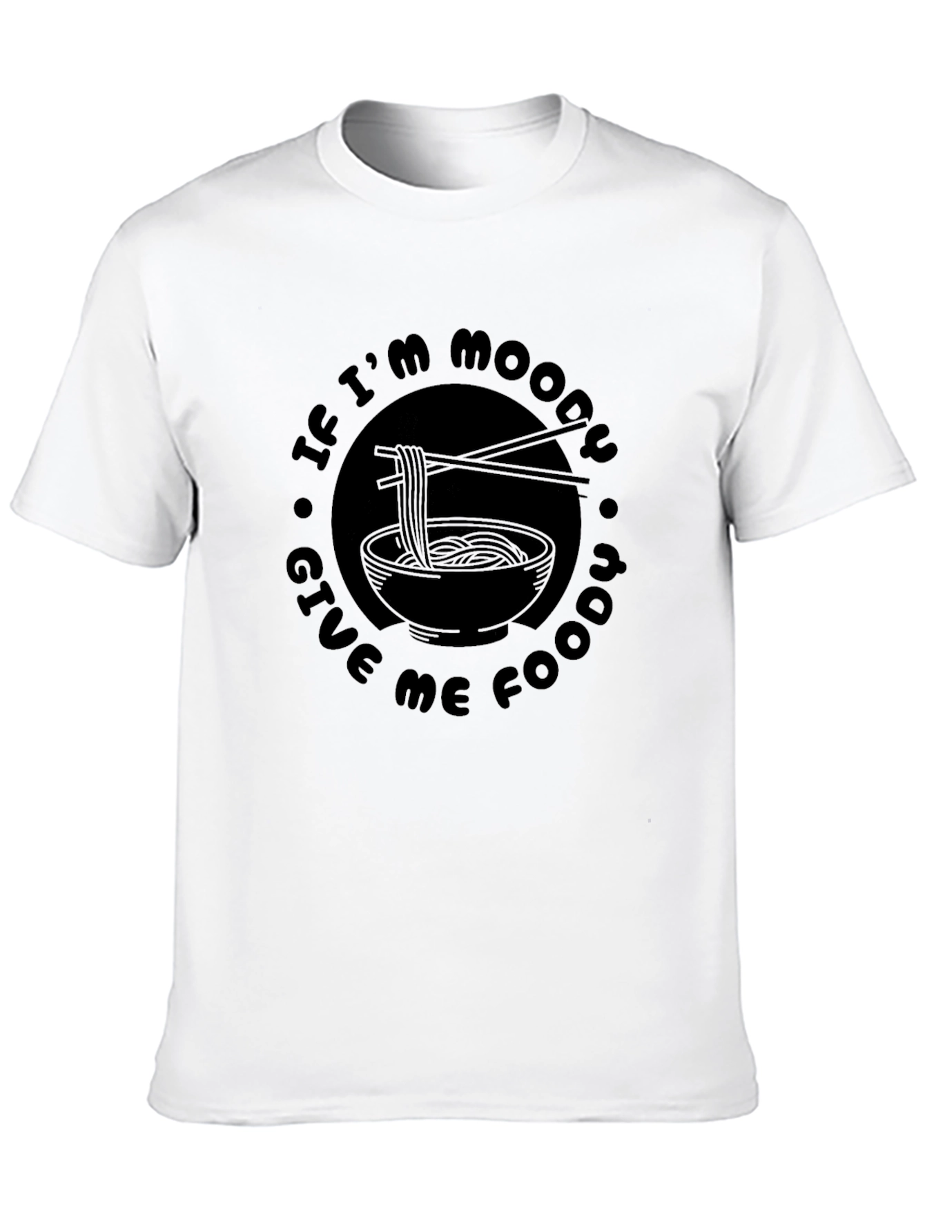 Moody Foodie Black T-Shirt - Ramen Design