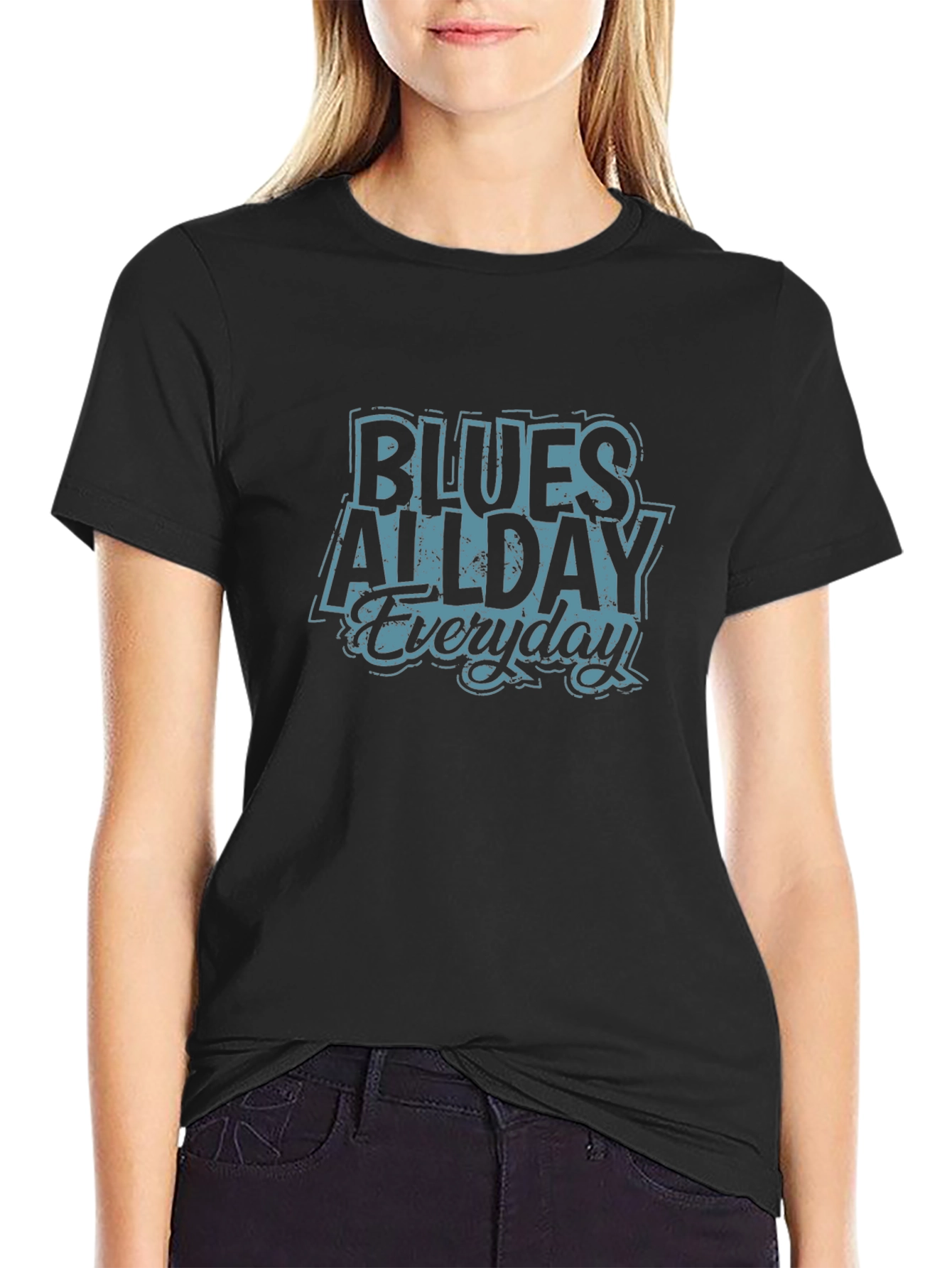 Blues All Day Everyday Black T-Shirt