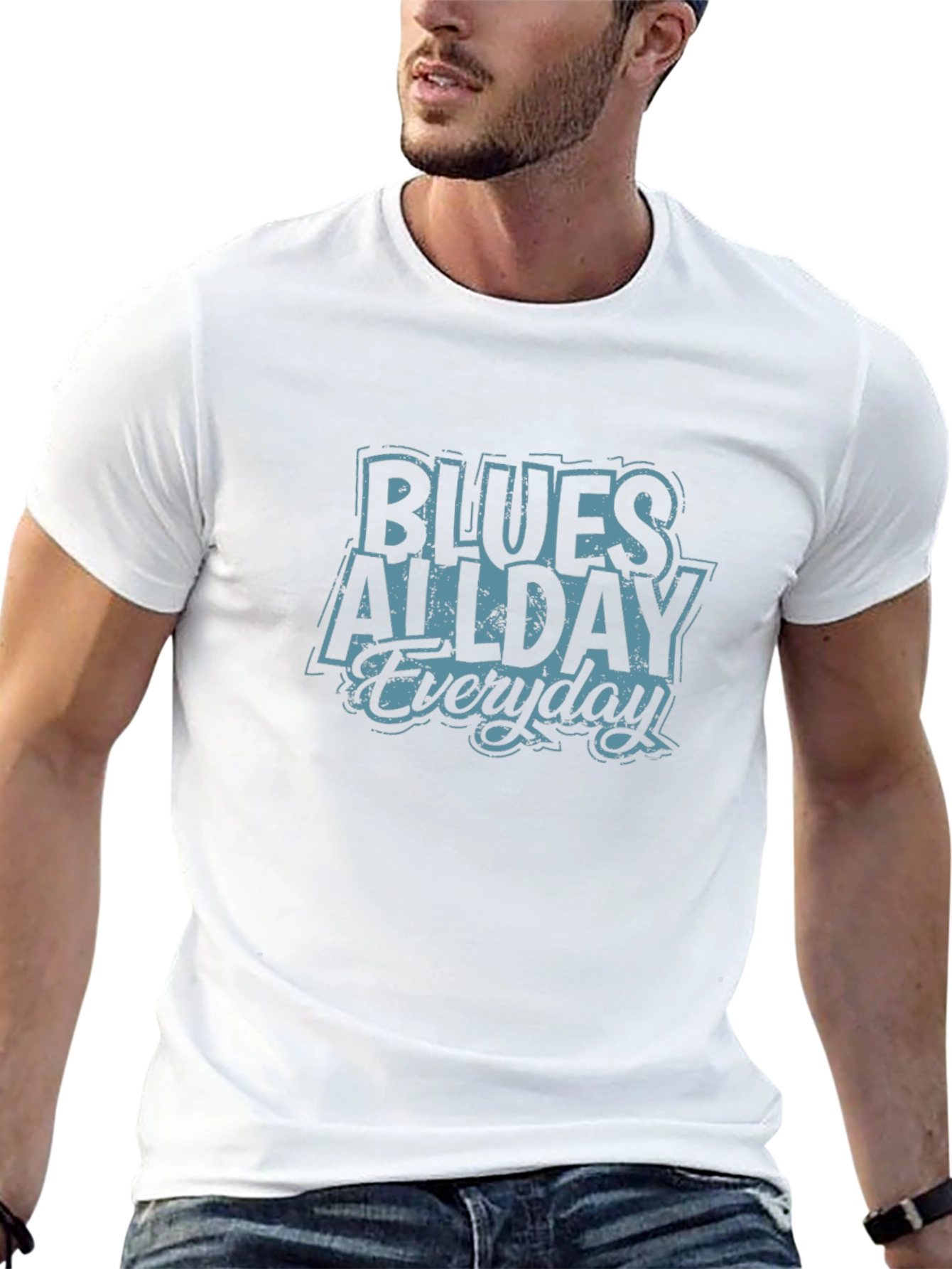 Blues All Day Everyday Black T-Shirt