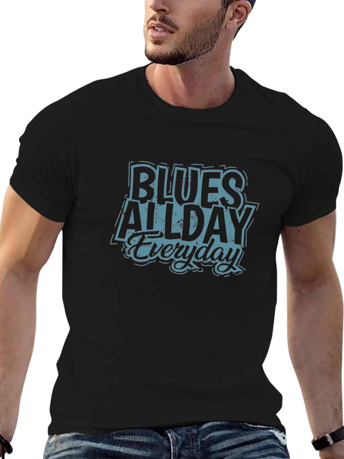 Blues All Day Everyday Black T-Shirt