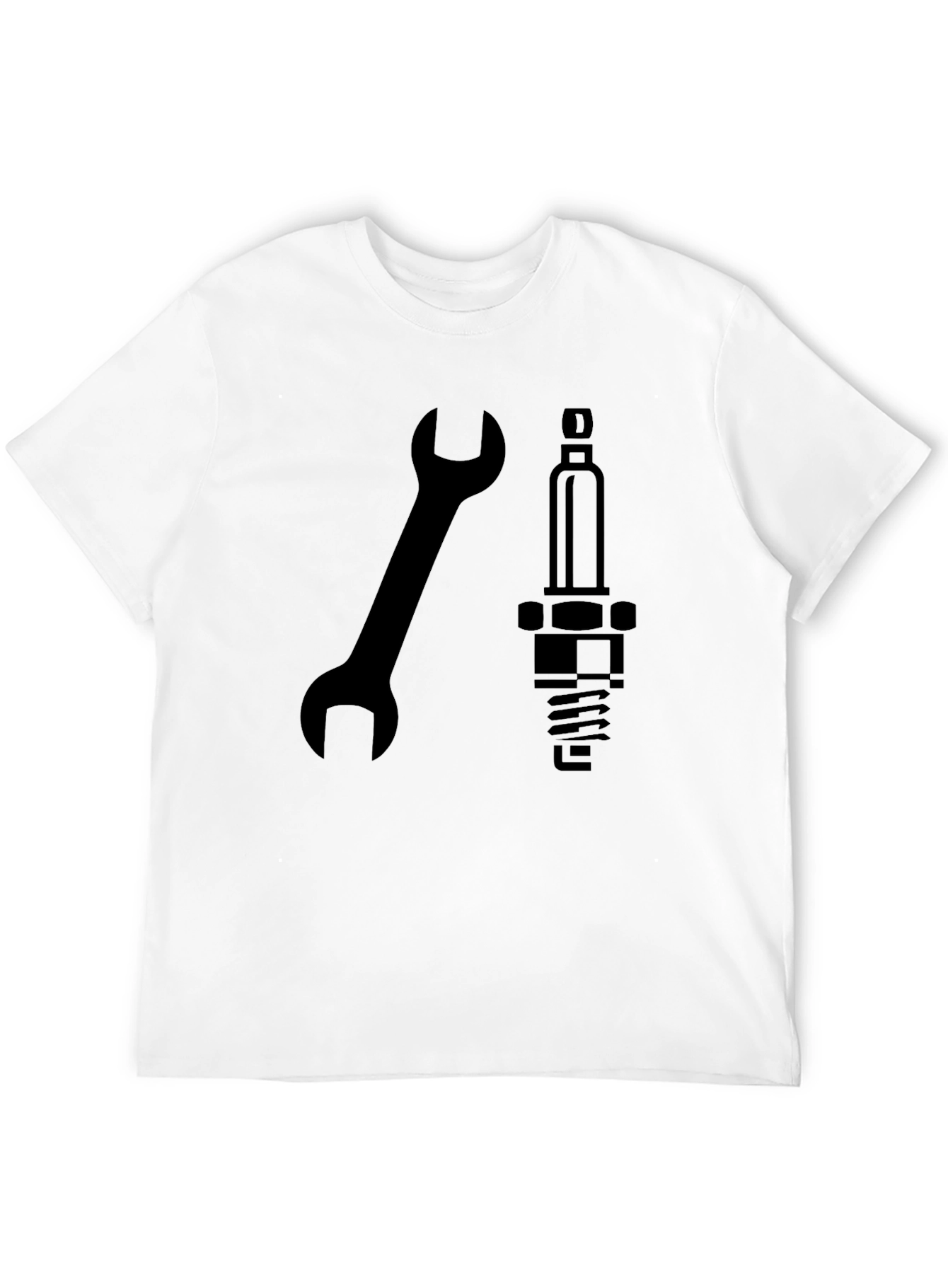 Mechanics Tee: Wrench & Spark Plug Design