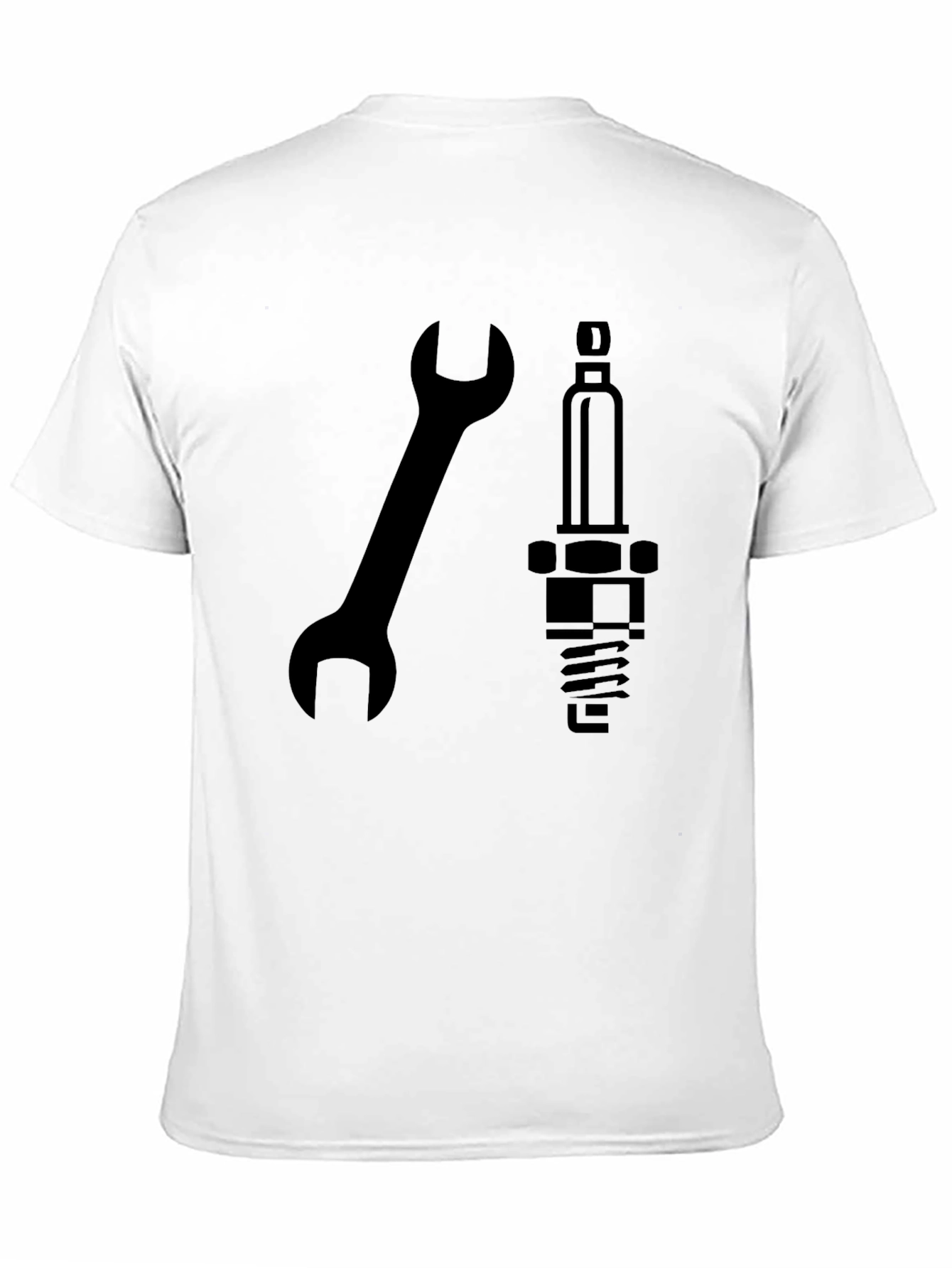 Mechanics Tee: Wrench & Spark Plug Design