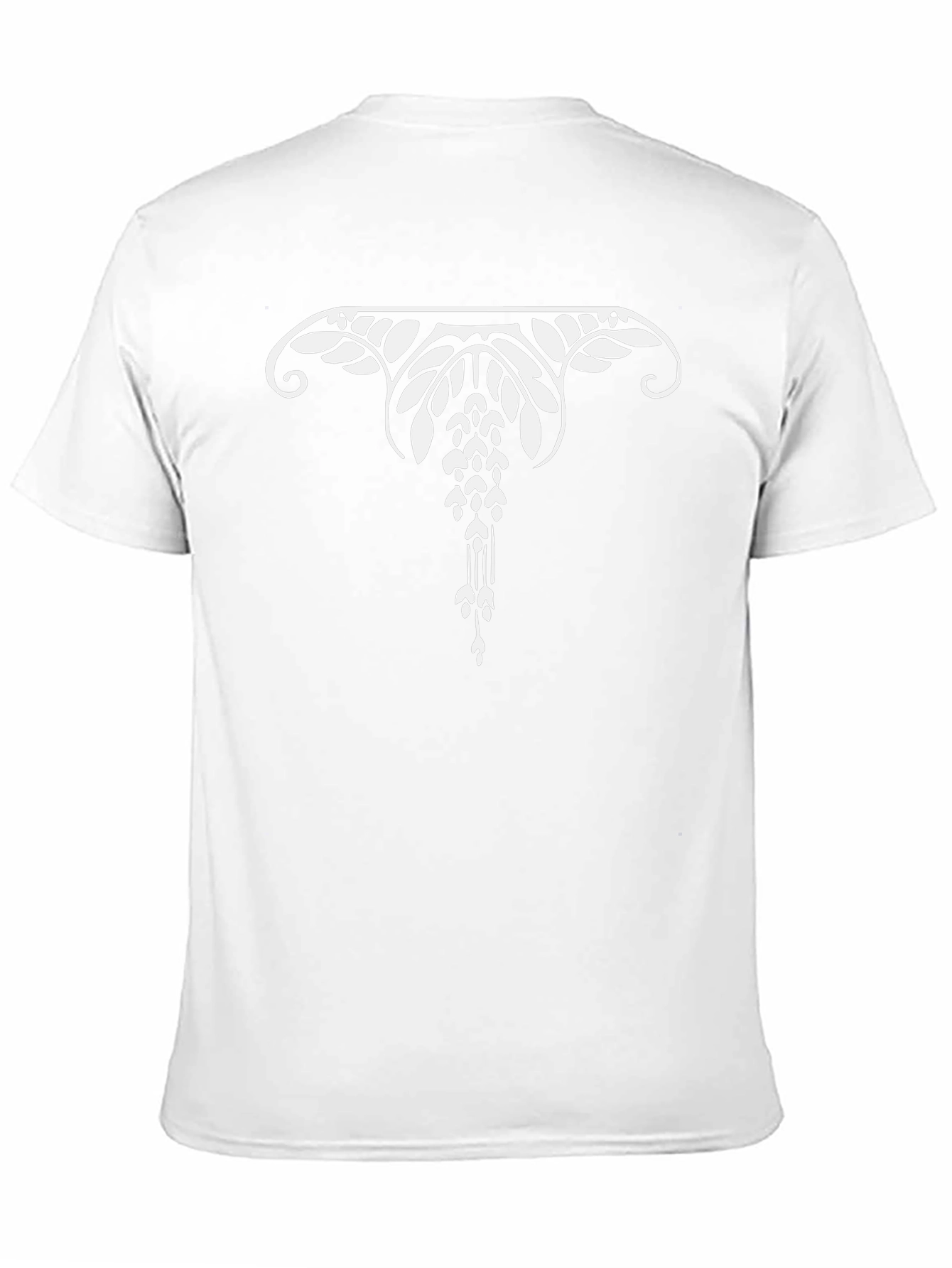 Elegant Art Nouveau Floral Graphic Tee - Black