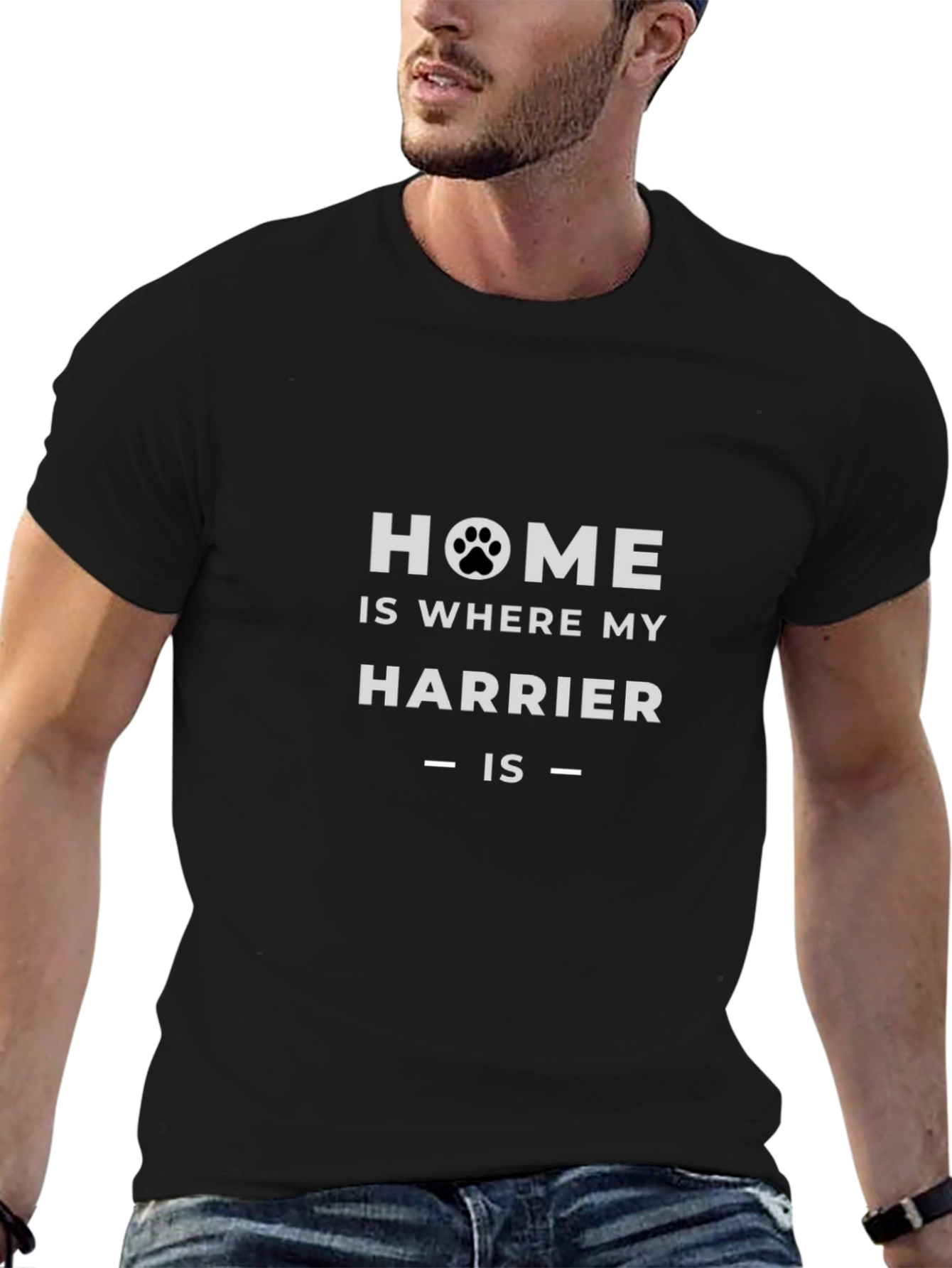 Home Is Where My Harrier Is Black T-Shirt