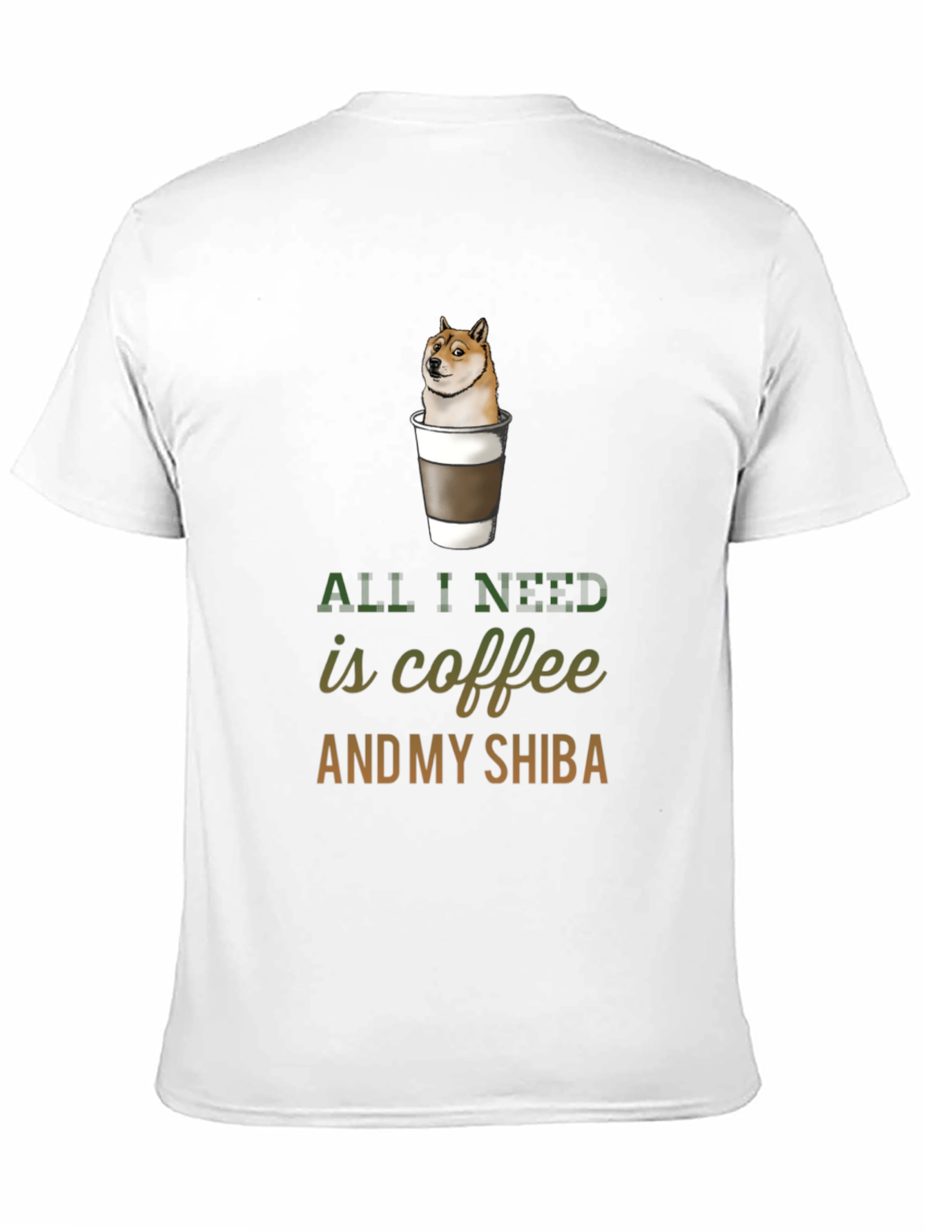 Coffee & Shiba T-Shirt - Dog Lover Tee
