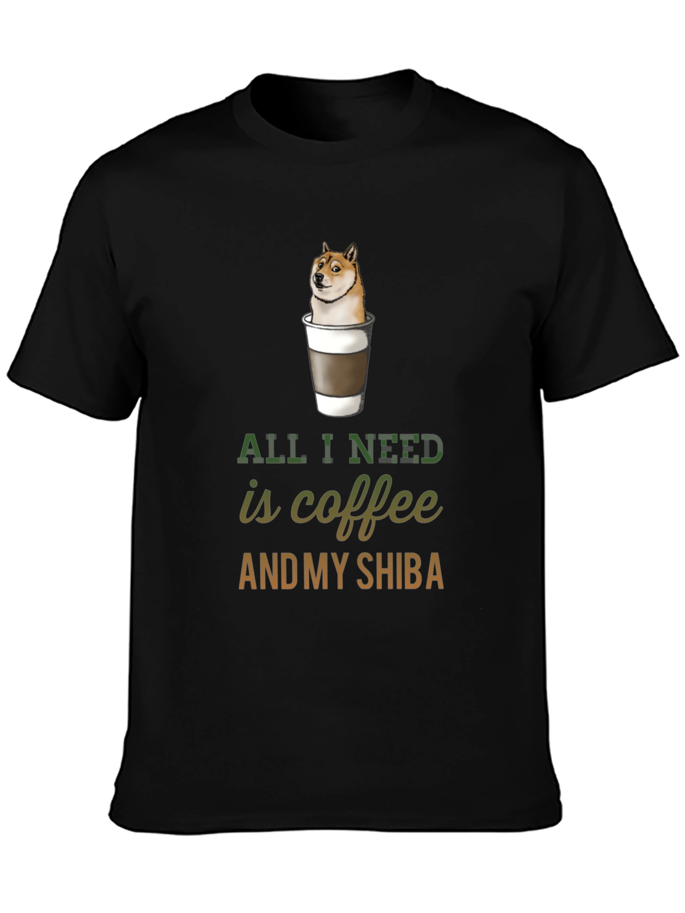 Coffee & Shiba T-Shirt - Dog Lover Tee