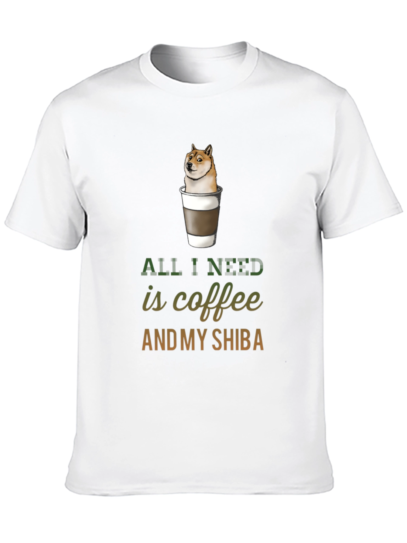 Coffee & Shiba T-Shirt - Dog Lover Tee