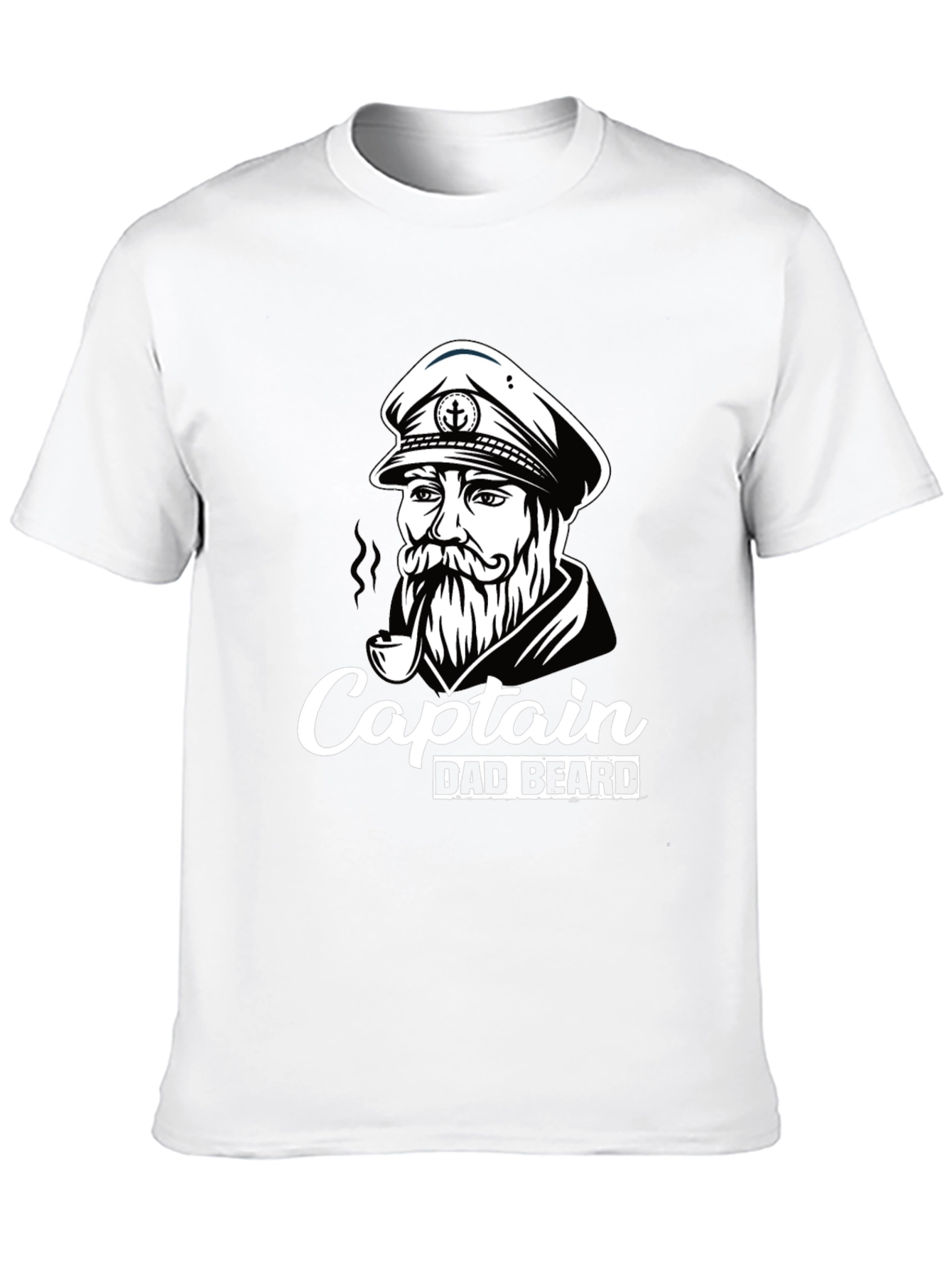 Captain Dad Beard T-Shirt Black Graphic Tee