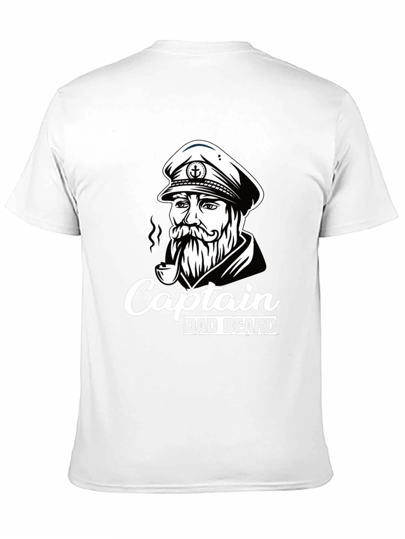 Captain Dad Beard T-Shirt Black Graphic Tee