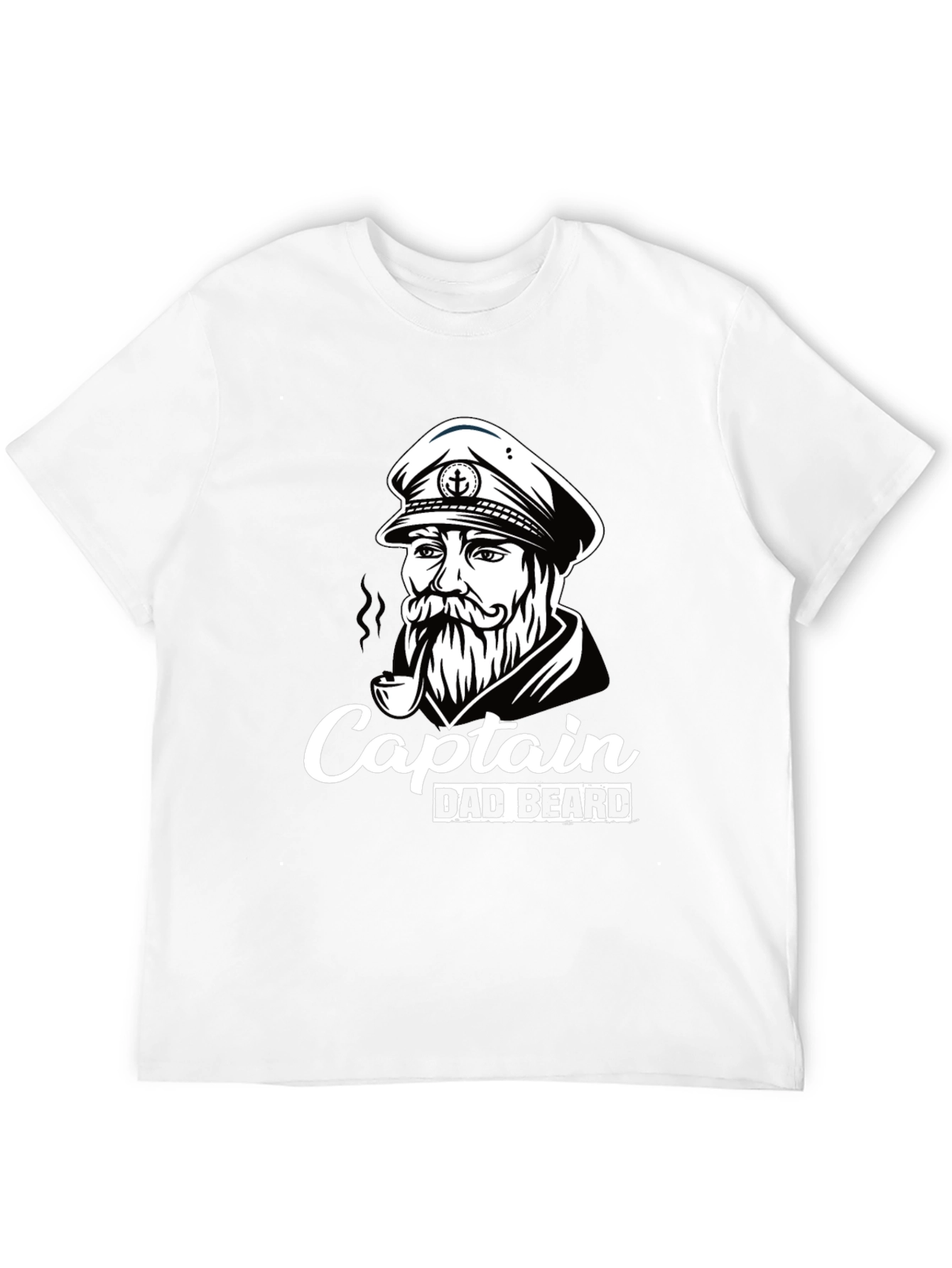 Captain Dad Beard T-Shirt Black Graphic Tee