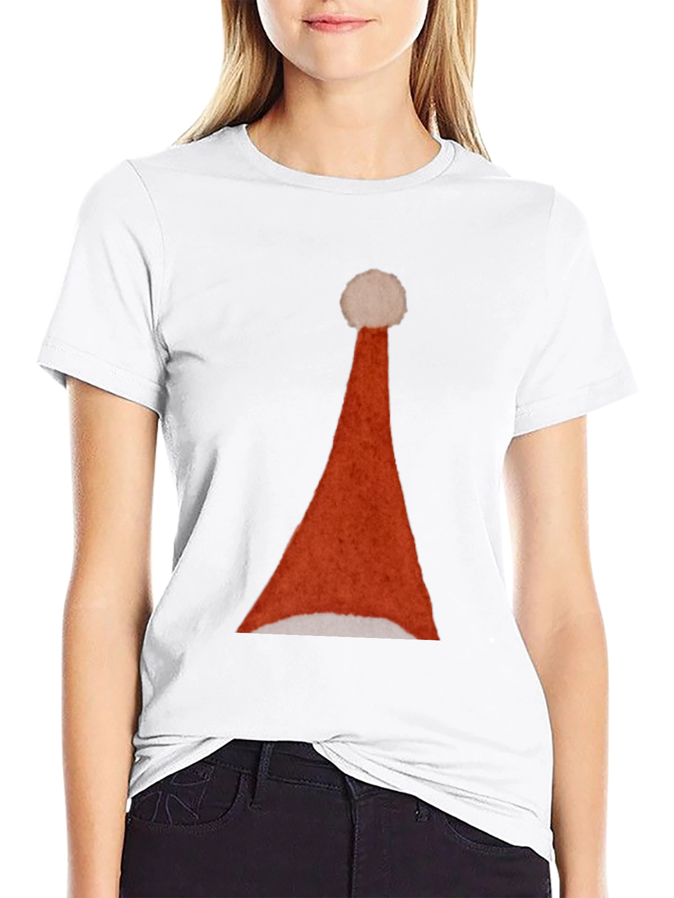 Santa Hat Graphic Tee - Holiday Festive T-Shirt