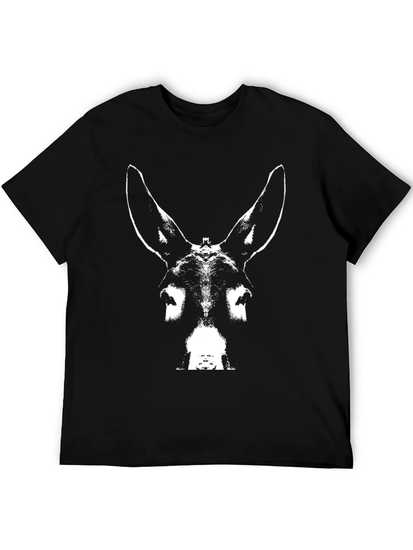 Donkey Face Graphic Black T-Shirt