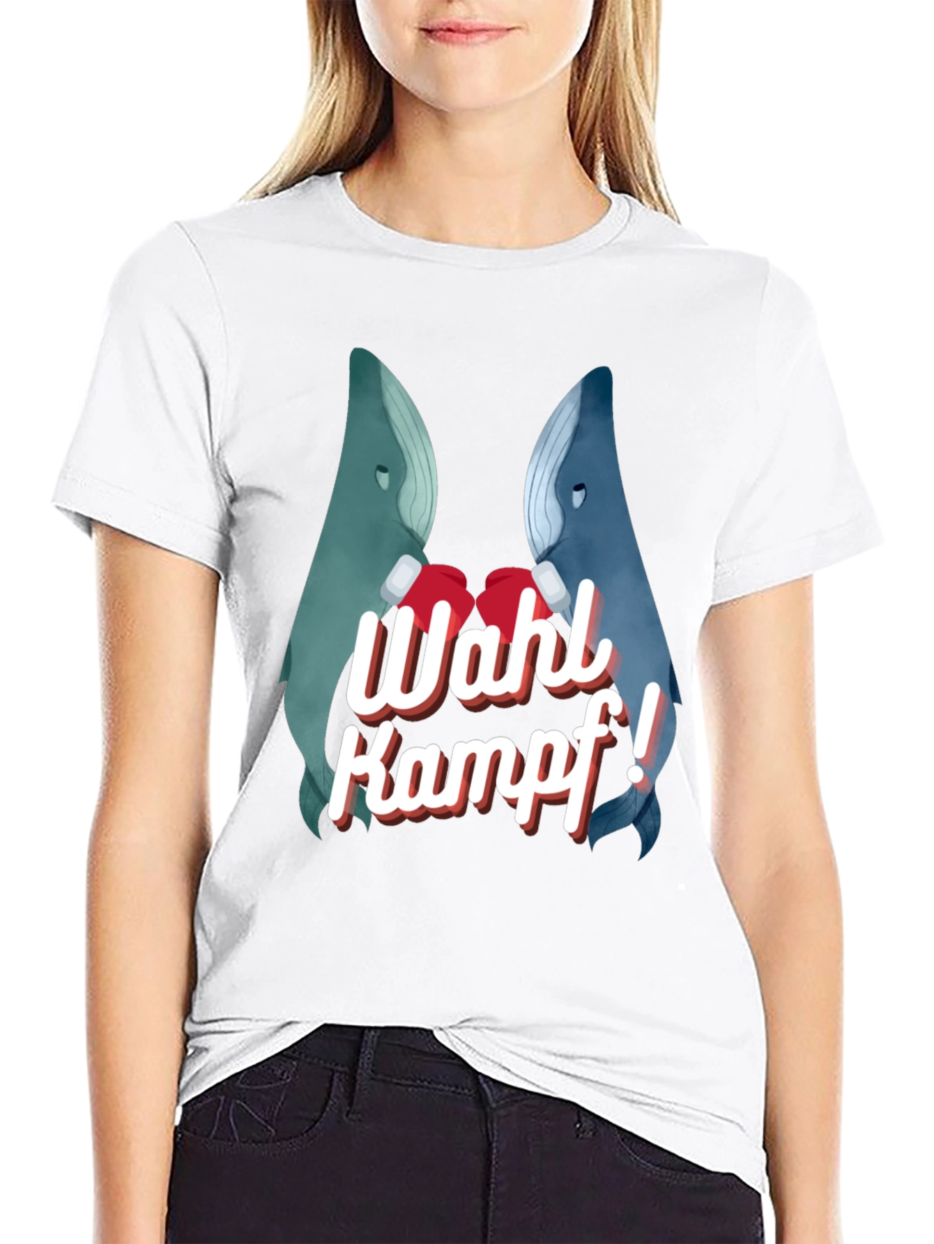 Whale Kampf Graphic Tee - Boxing Whales