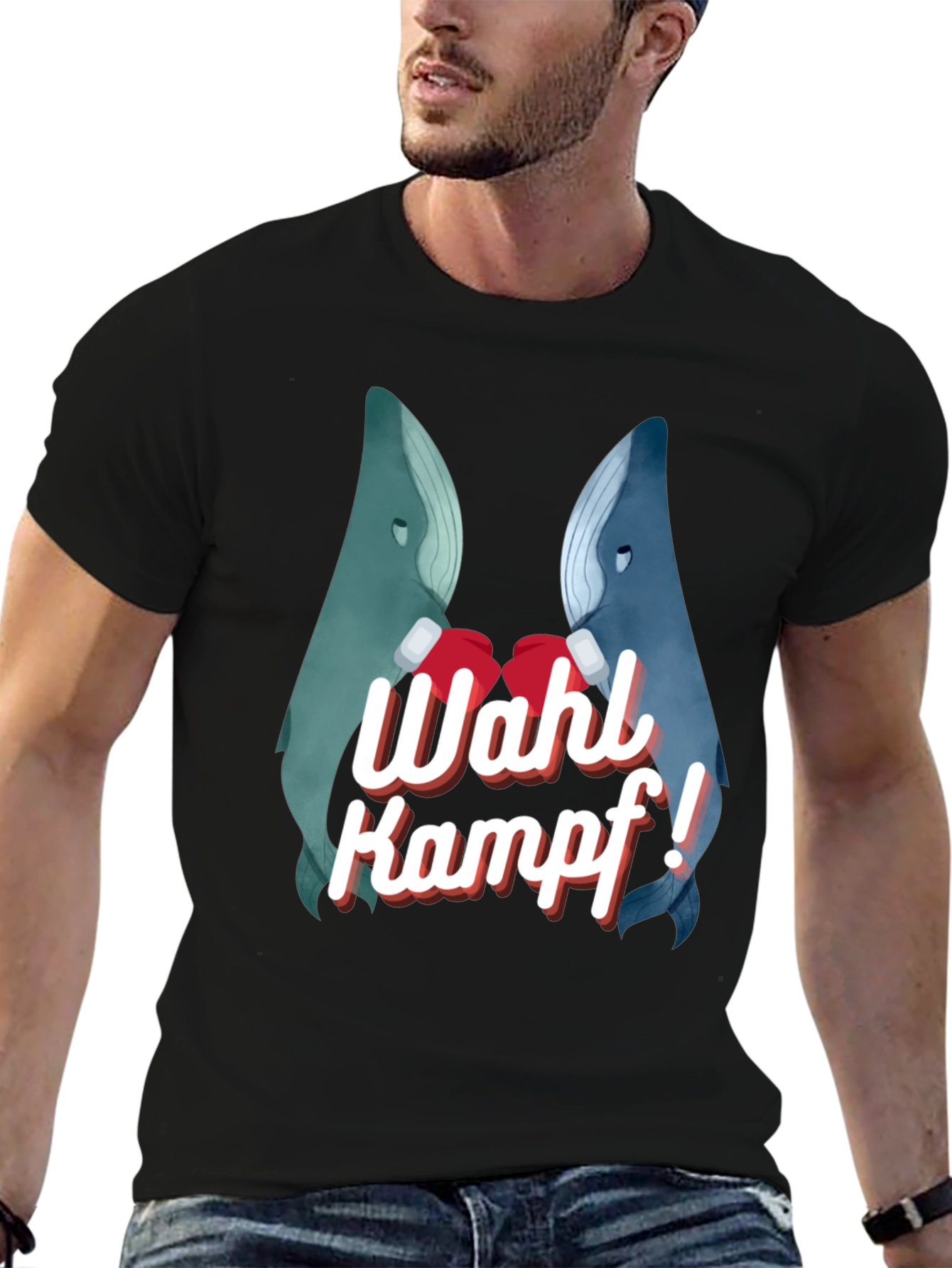 Whale Kampf Graphic Tee - Boxing Whales