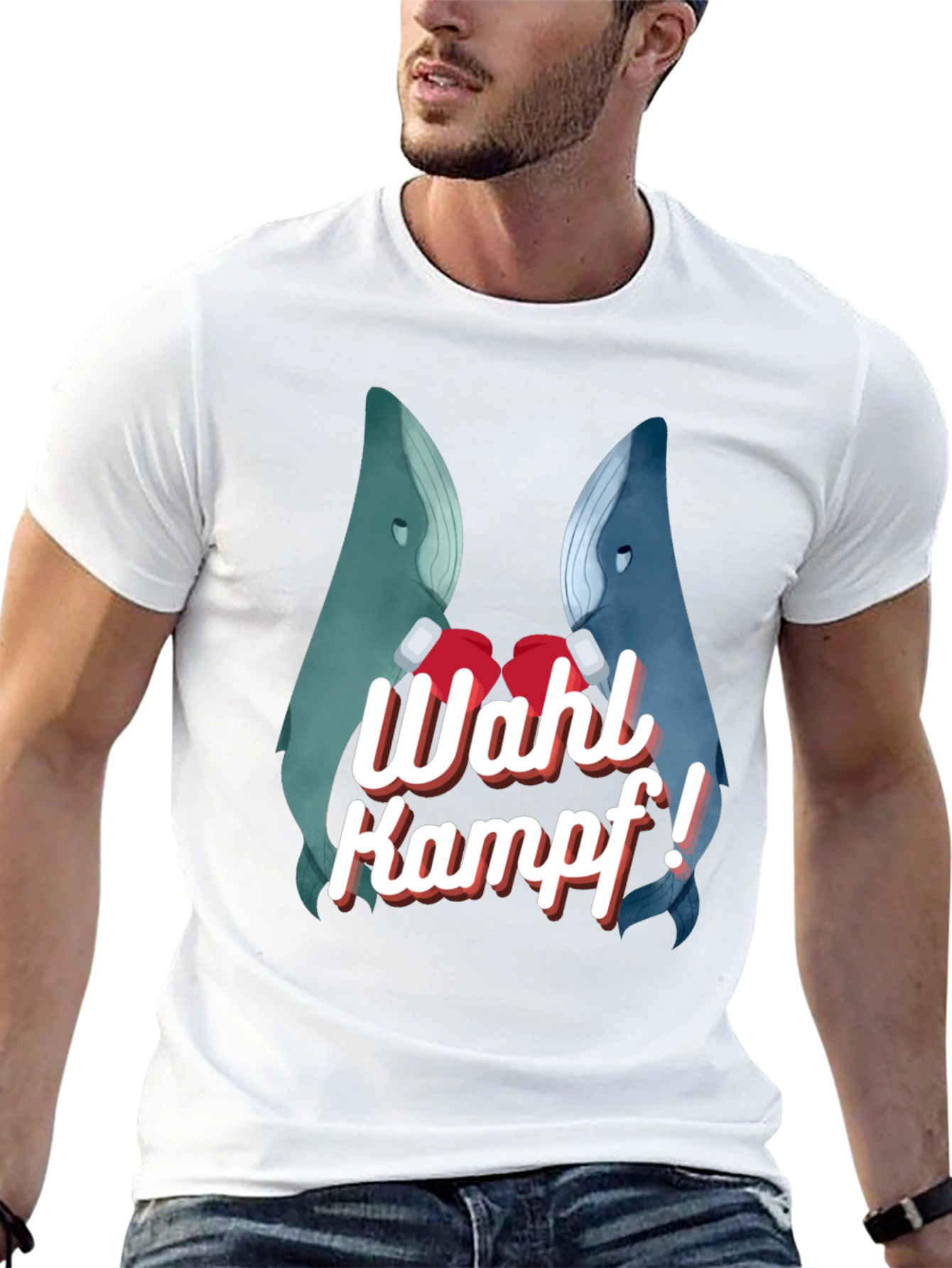Whale Kampf Graphic Tee - Boxing Whales