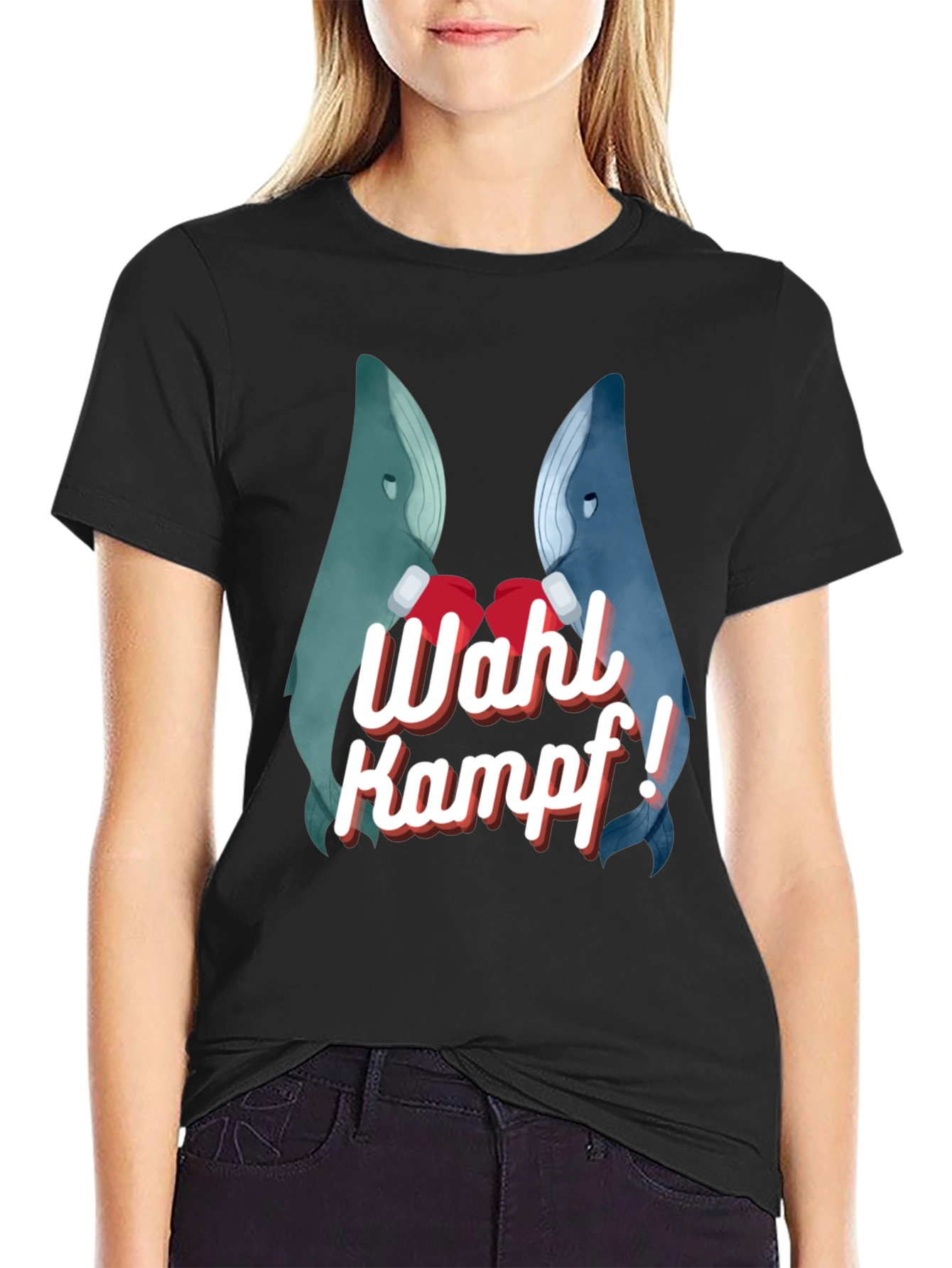 Whale Kampf Graphic Tee - Boxing Whales