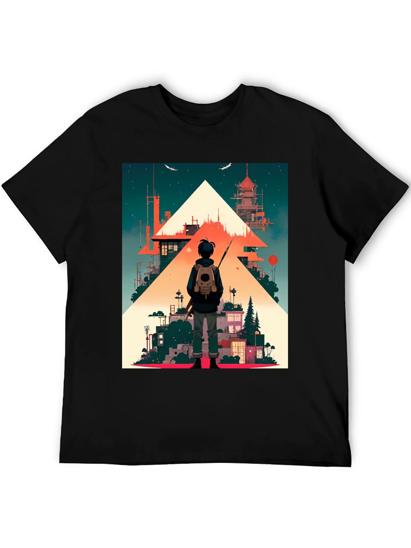 Anime Urban Scene Graphic T-Shirt