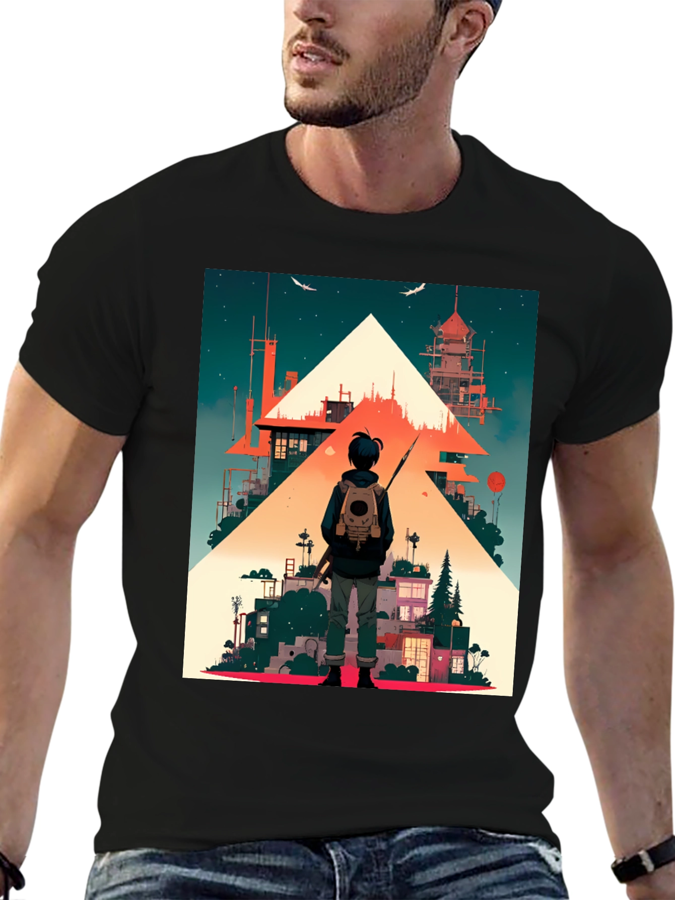 Anime Urban Scene Graphic T-Shirt