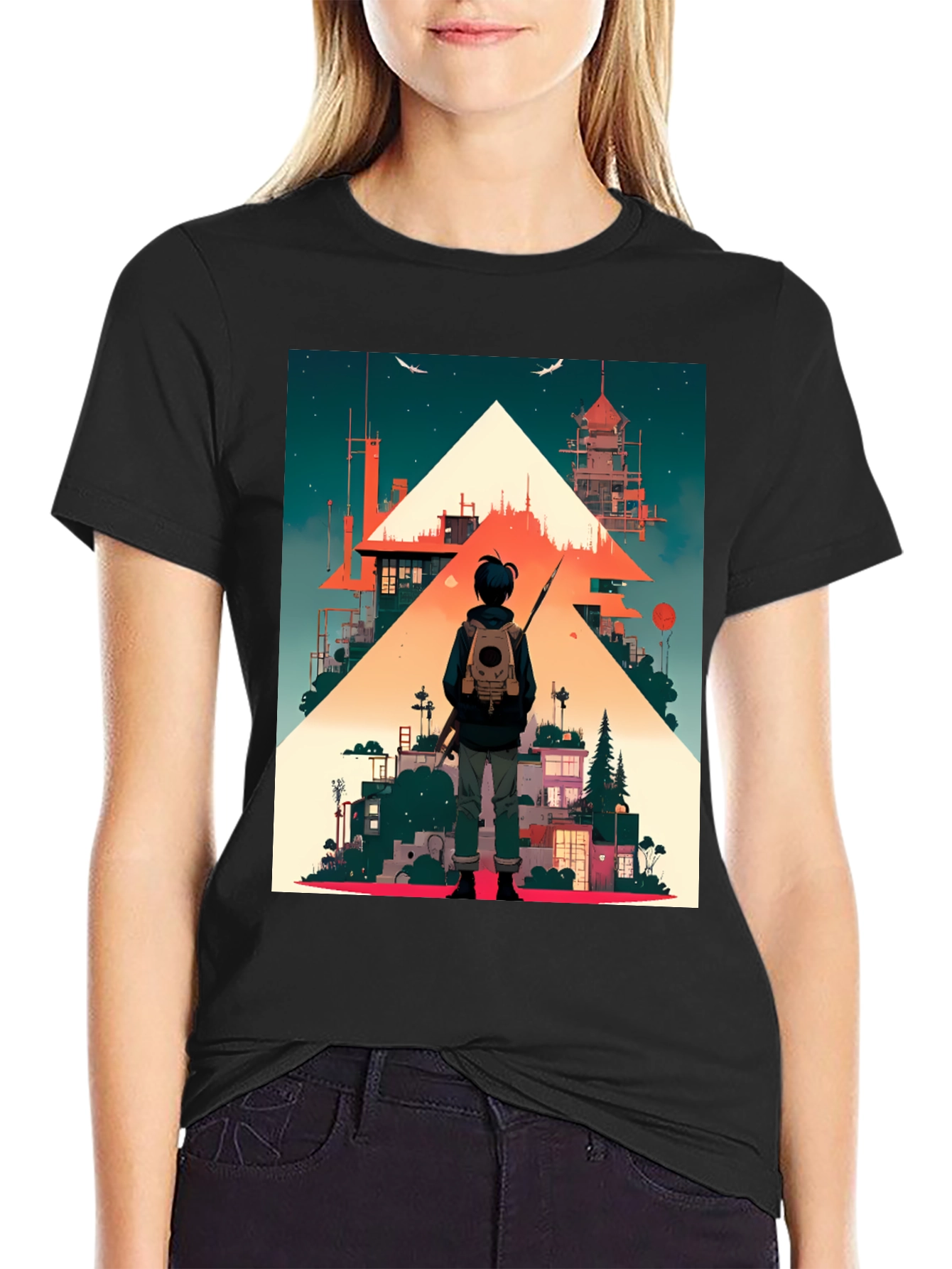 Anime Urban Scene Graphic T-Shirt