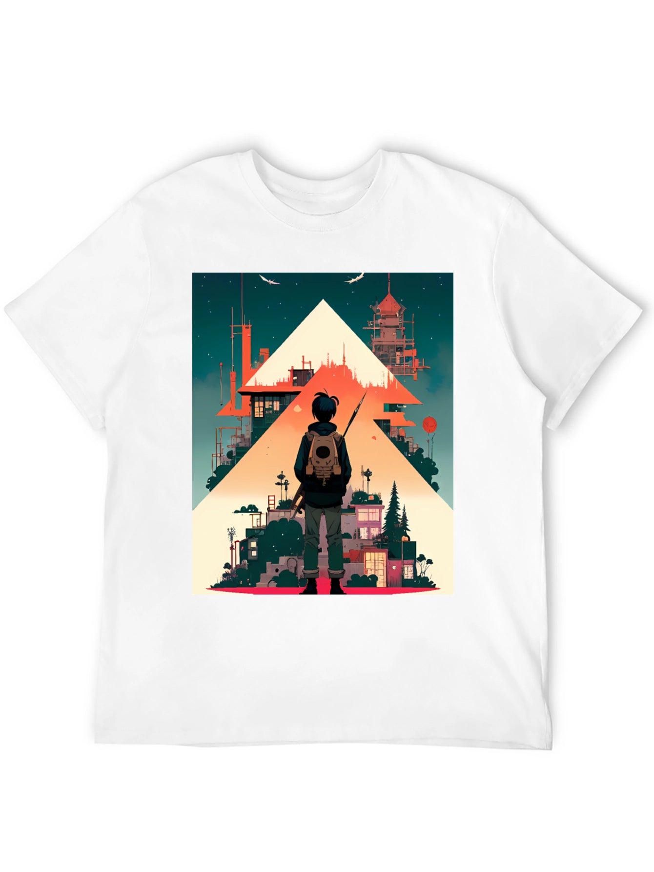 Anime Urban Scene Graphic T-Shirt