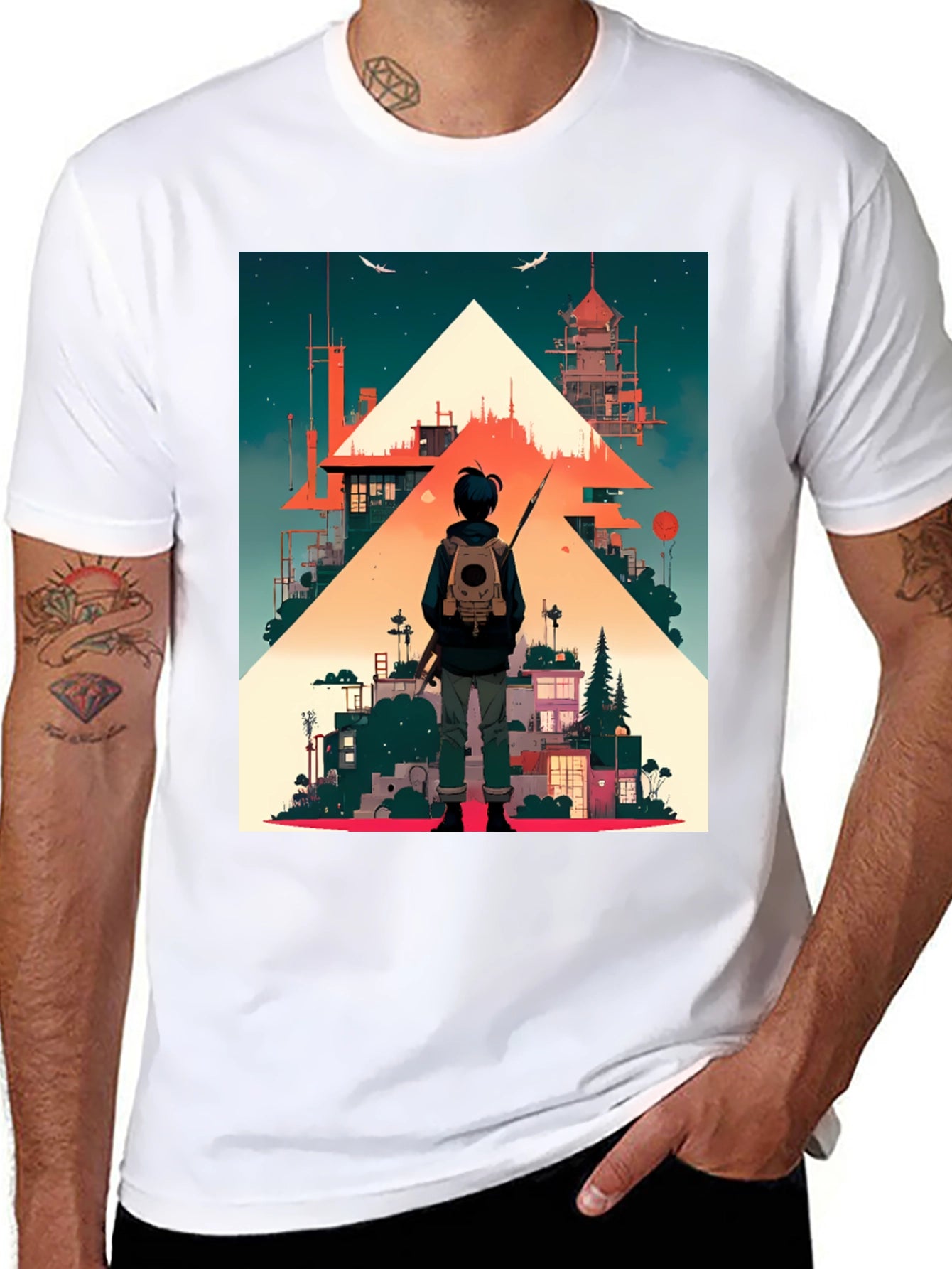 Anime Urban Scene Graphic T-Shirt