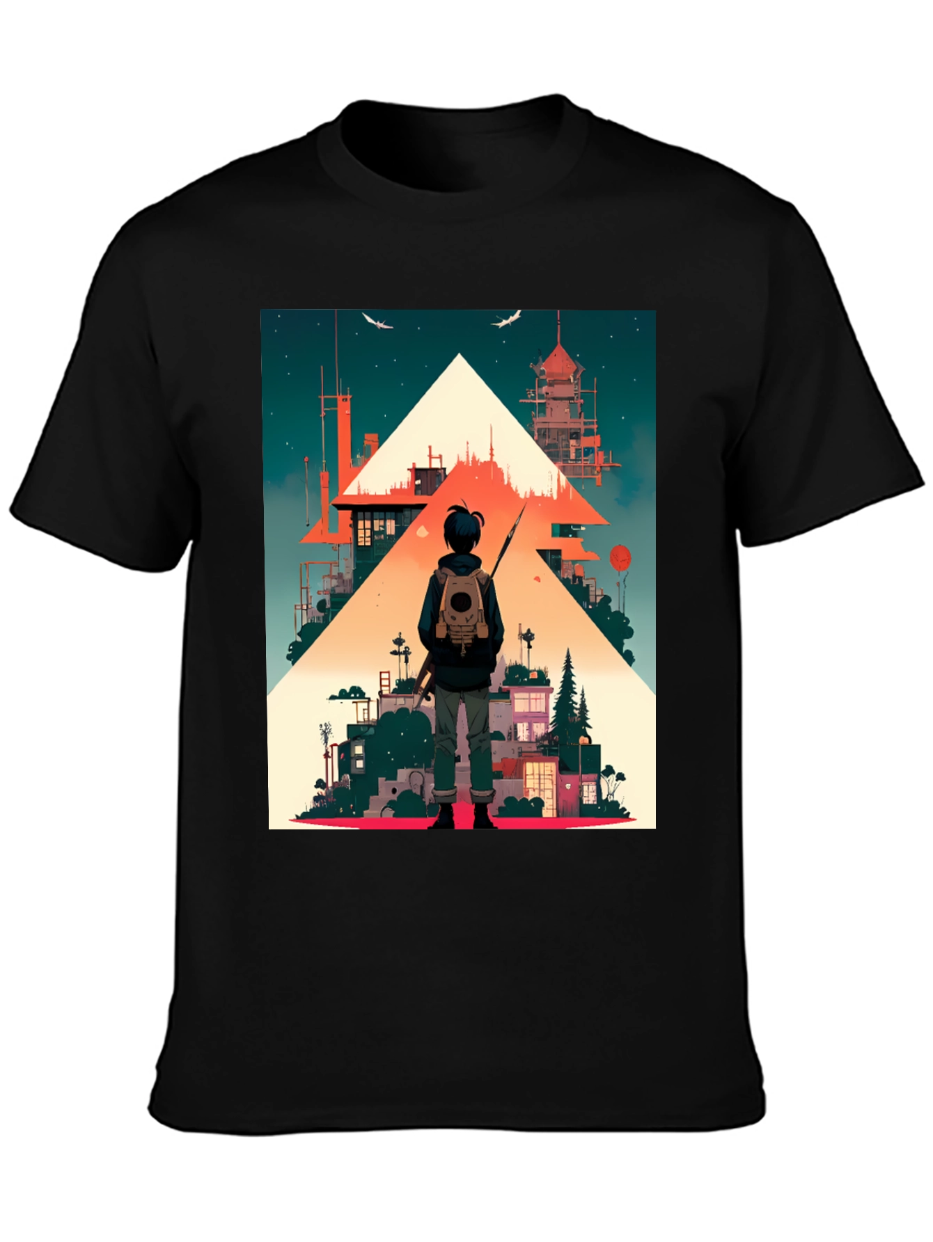 Anime Urban Scene Graphic T-Shirt