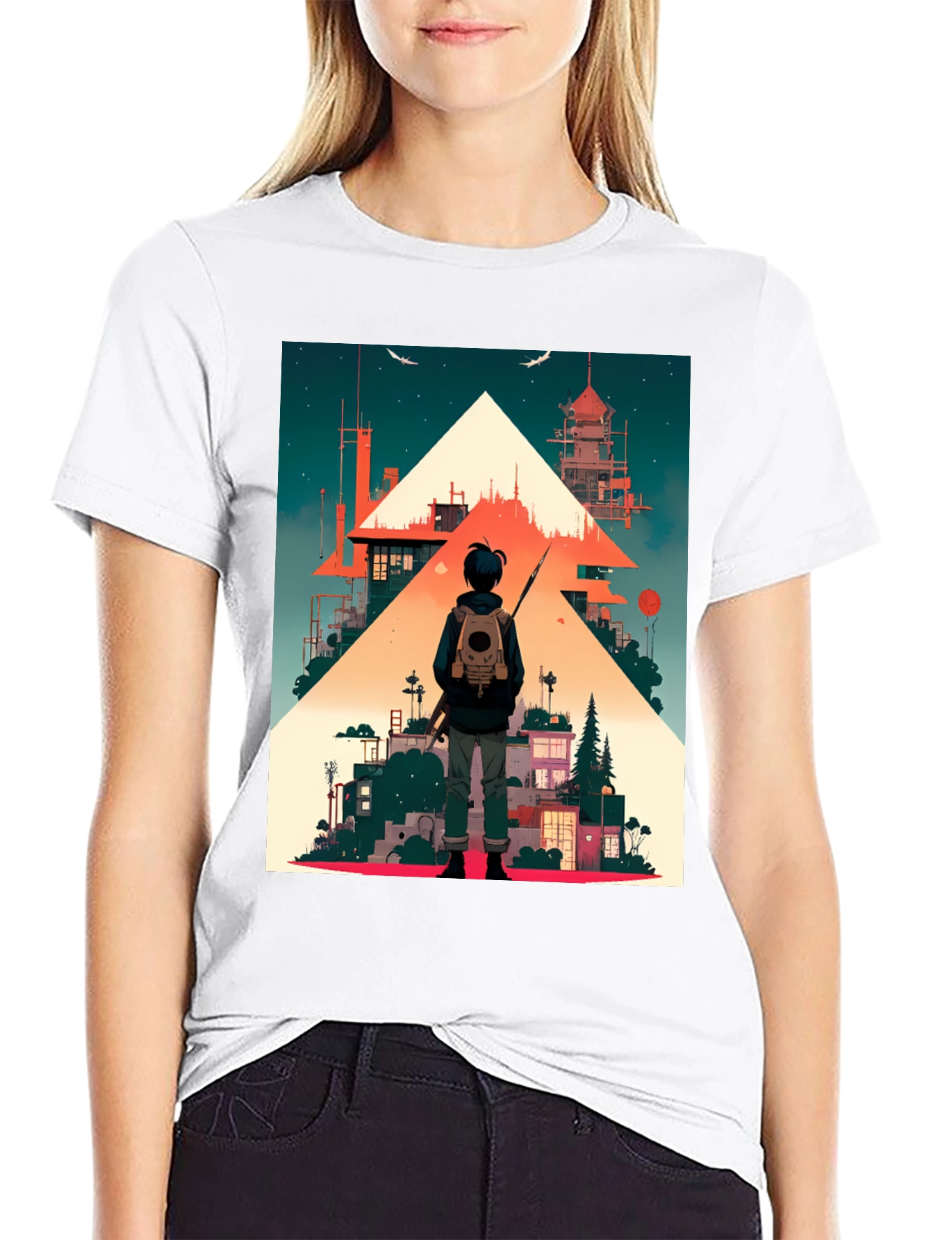 Anime Urban Scene Graphic T-Shirt