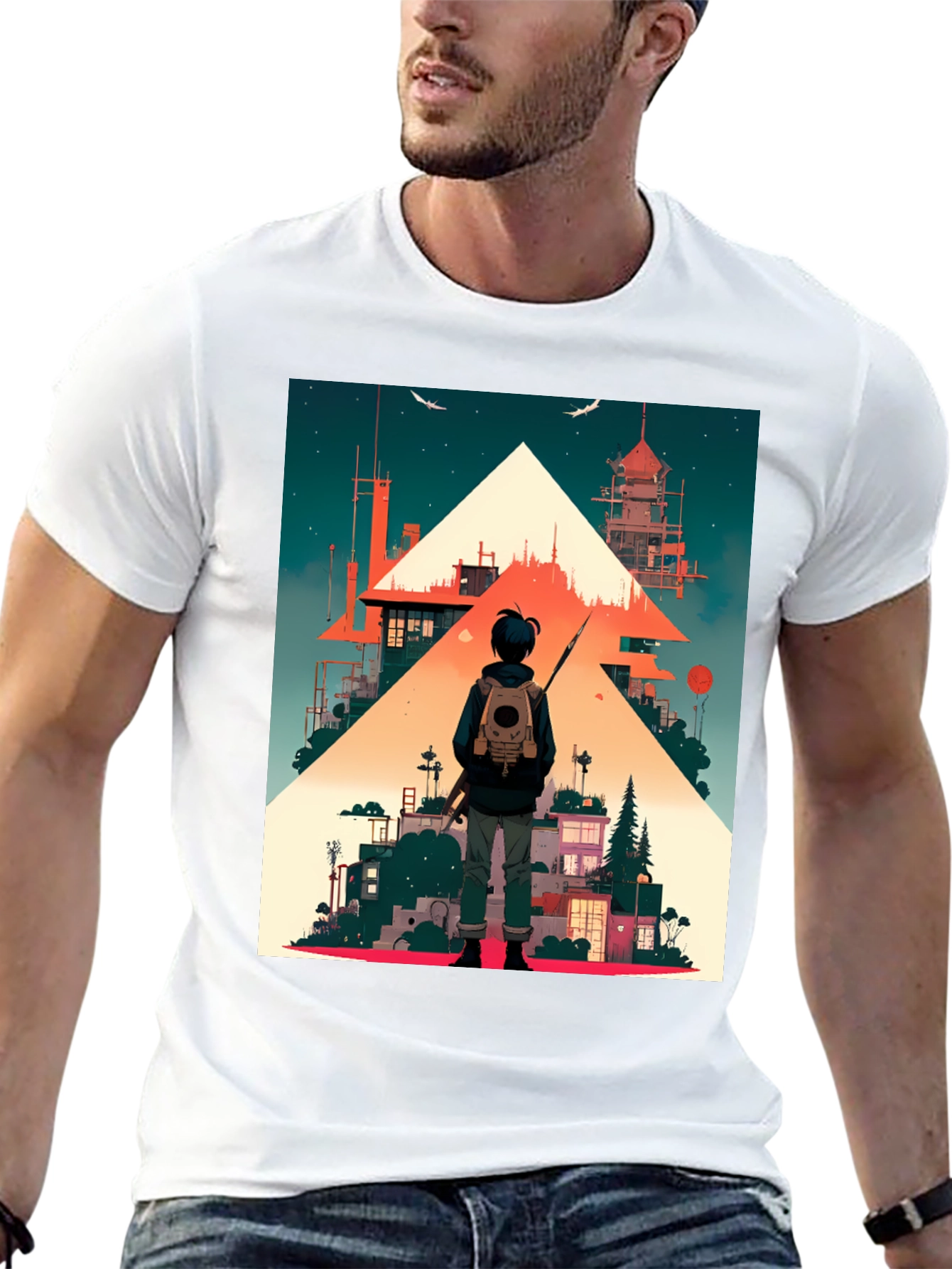 Anime Urban Scene Graphic T-Shirt