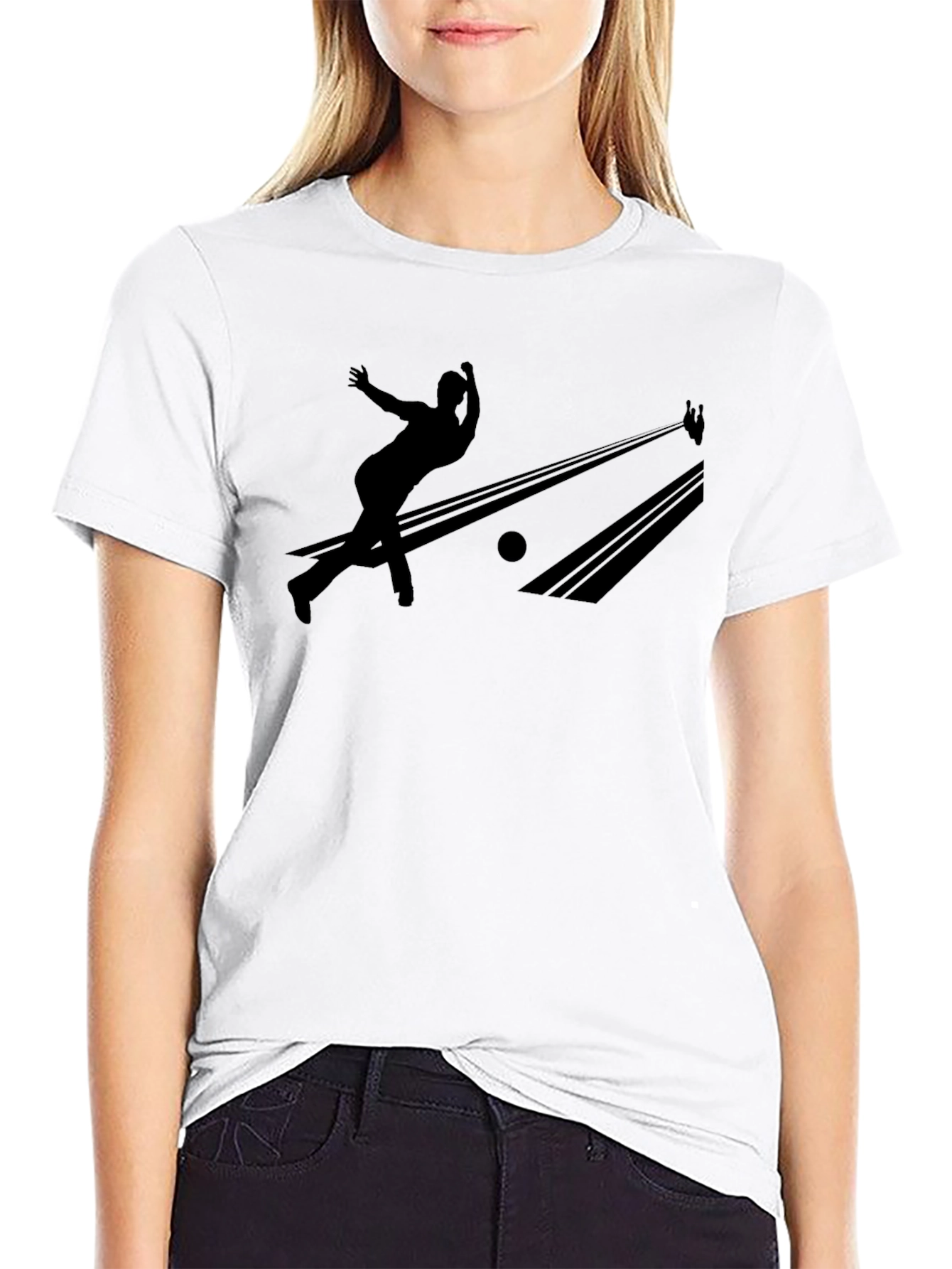 Bowling Silhouette Graphic Tee - Strike Style