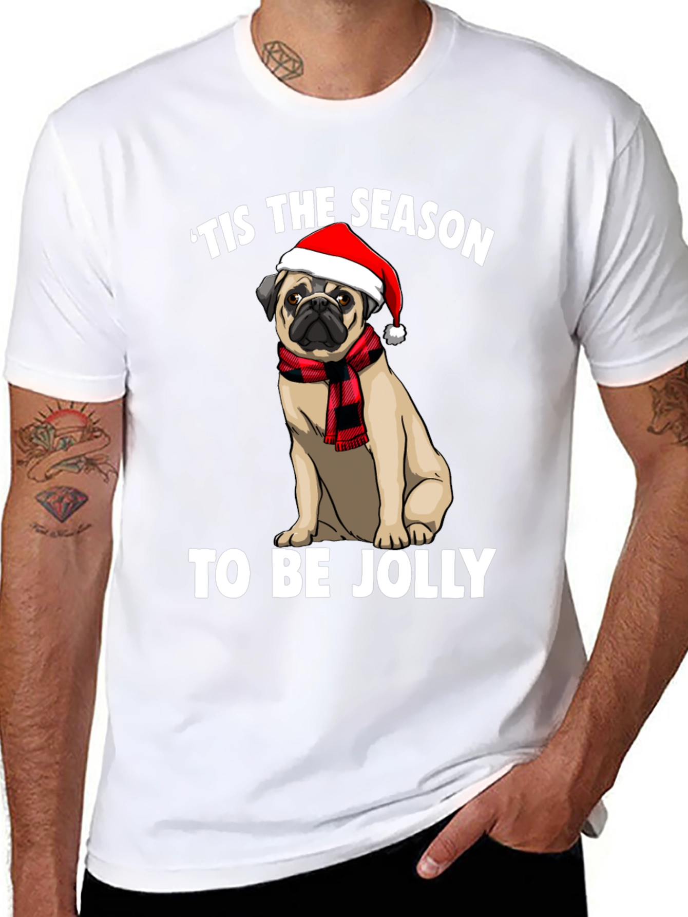 Tis The Season Pug Graphic Tee