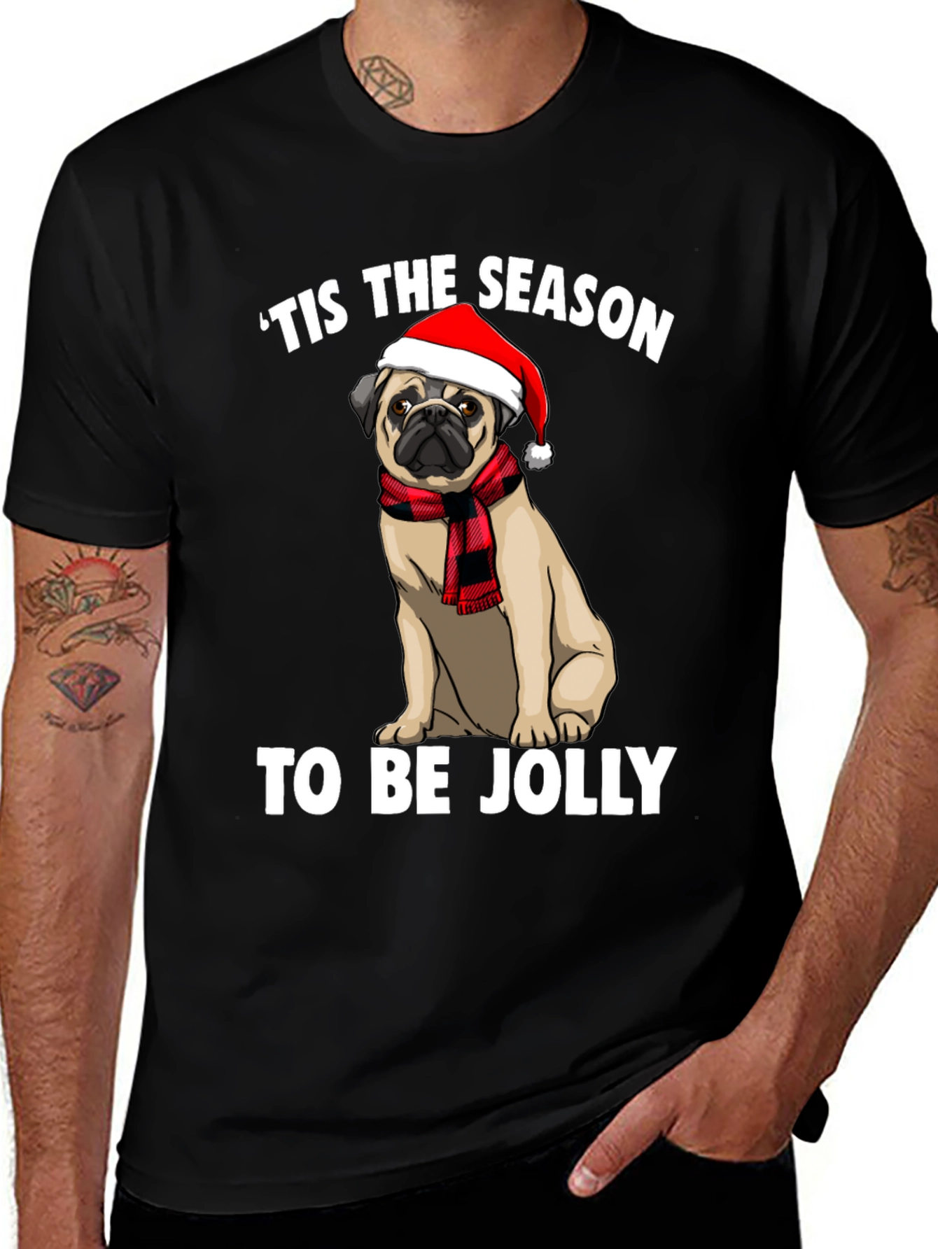 Tis The Season Pug Graphic Tee