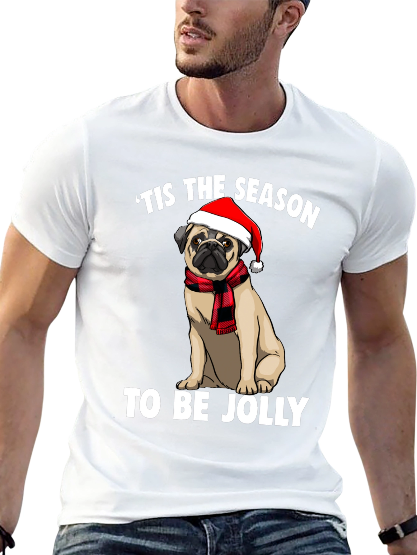 Tis The Season Pug Graphic Tee
