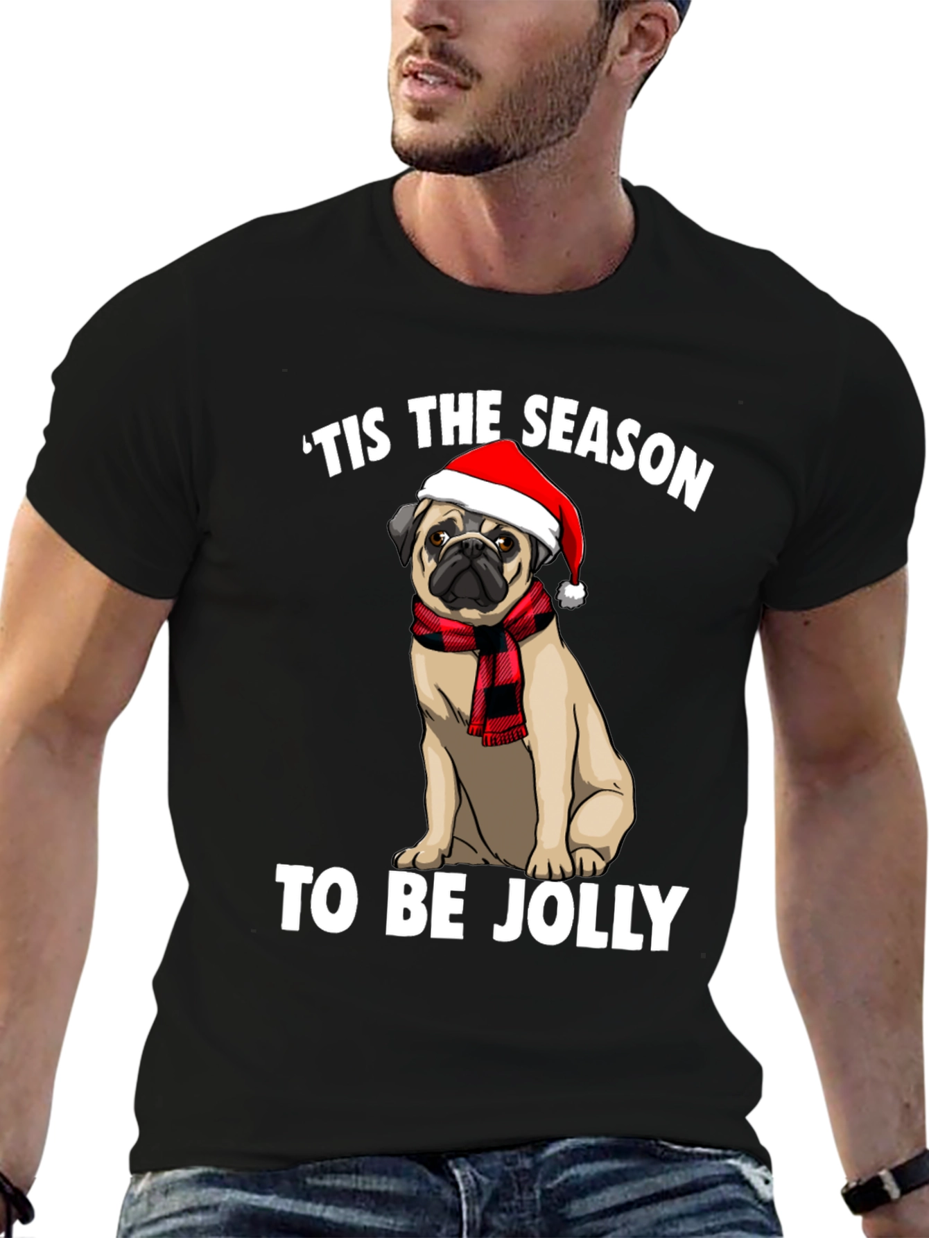 Tis The Season Pug Graphic Tee