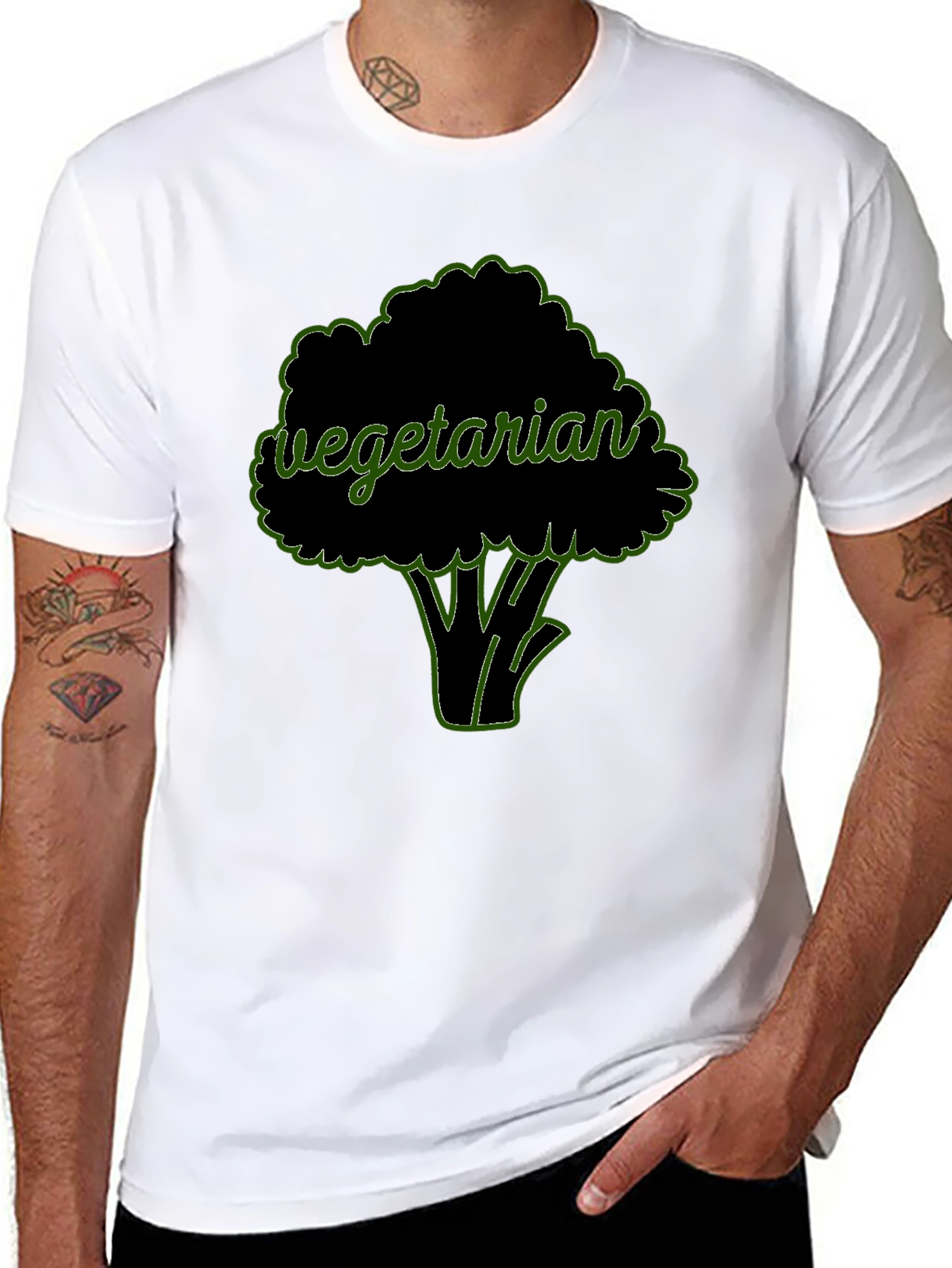 Vegetarian Broccoli Graphic T-Shirt