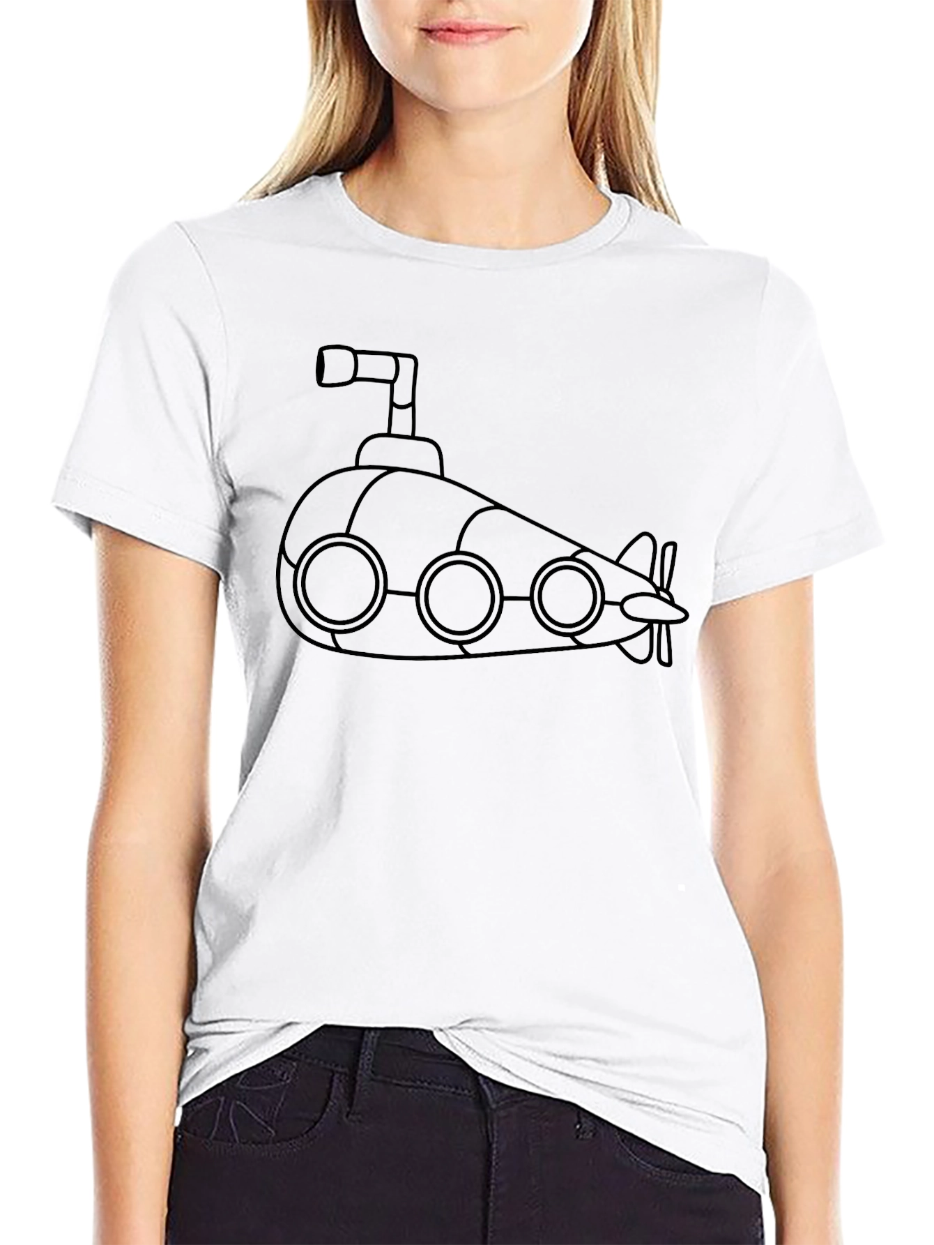 Submarine Graphic Tee - Black Cotton Blend