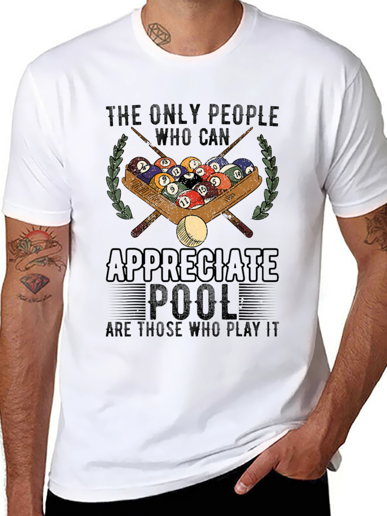 Pool Player Graphic T-Shirt - Appreciate Pool Design