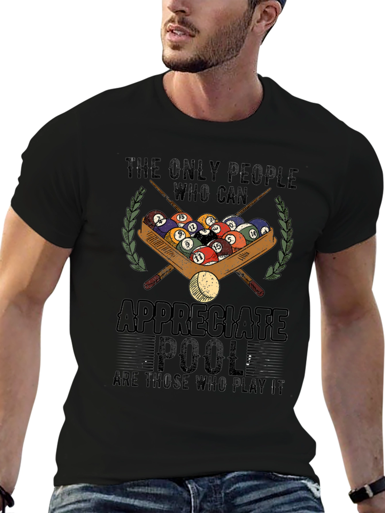 Pool Player Graphic T-Shirt - Appreciate Pool Design